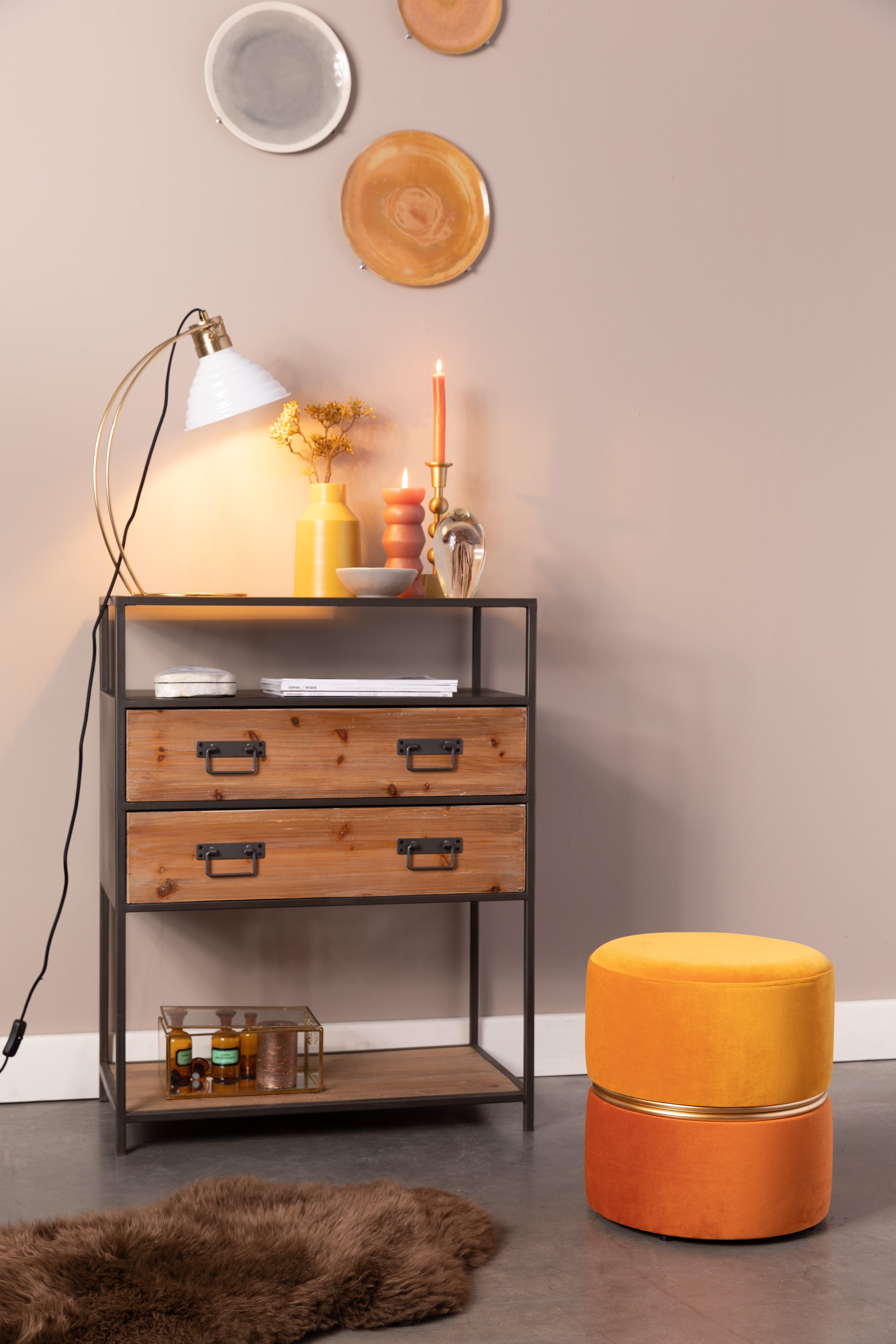 Puf BUBBLY mandarijnkleurig