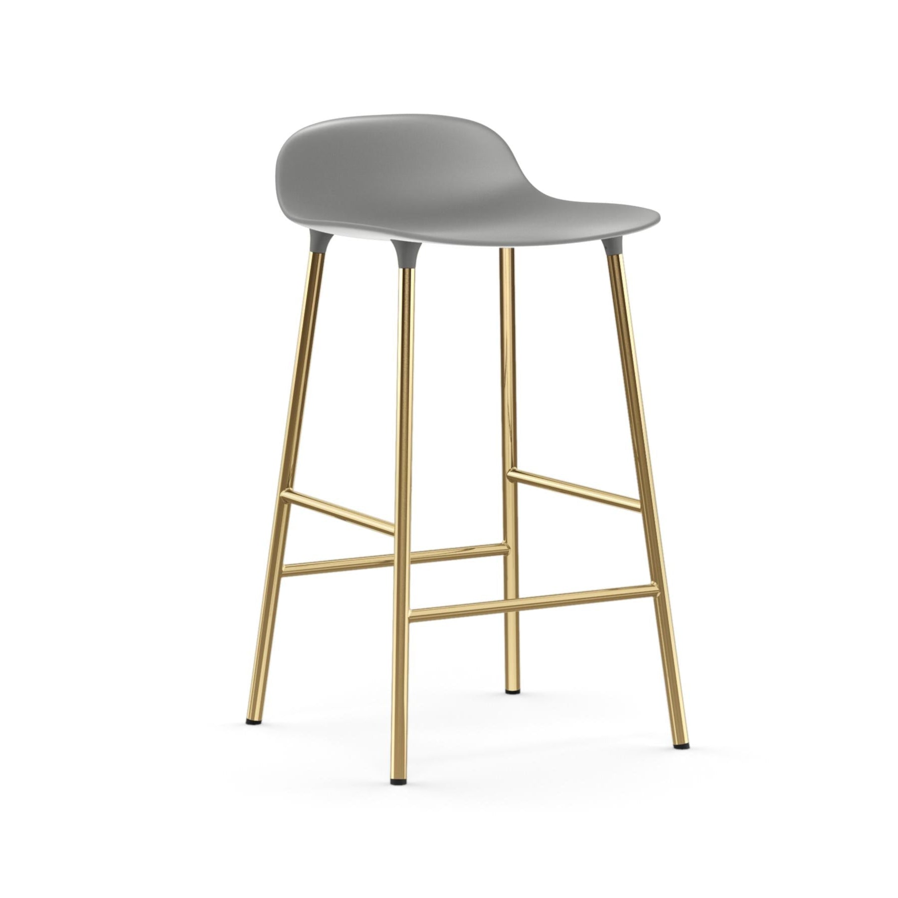 Hocker FORM grijs met gouden basis