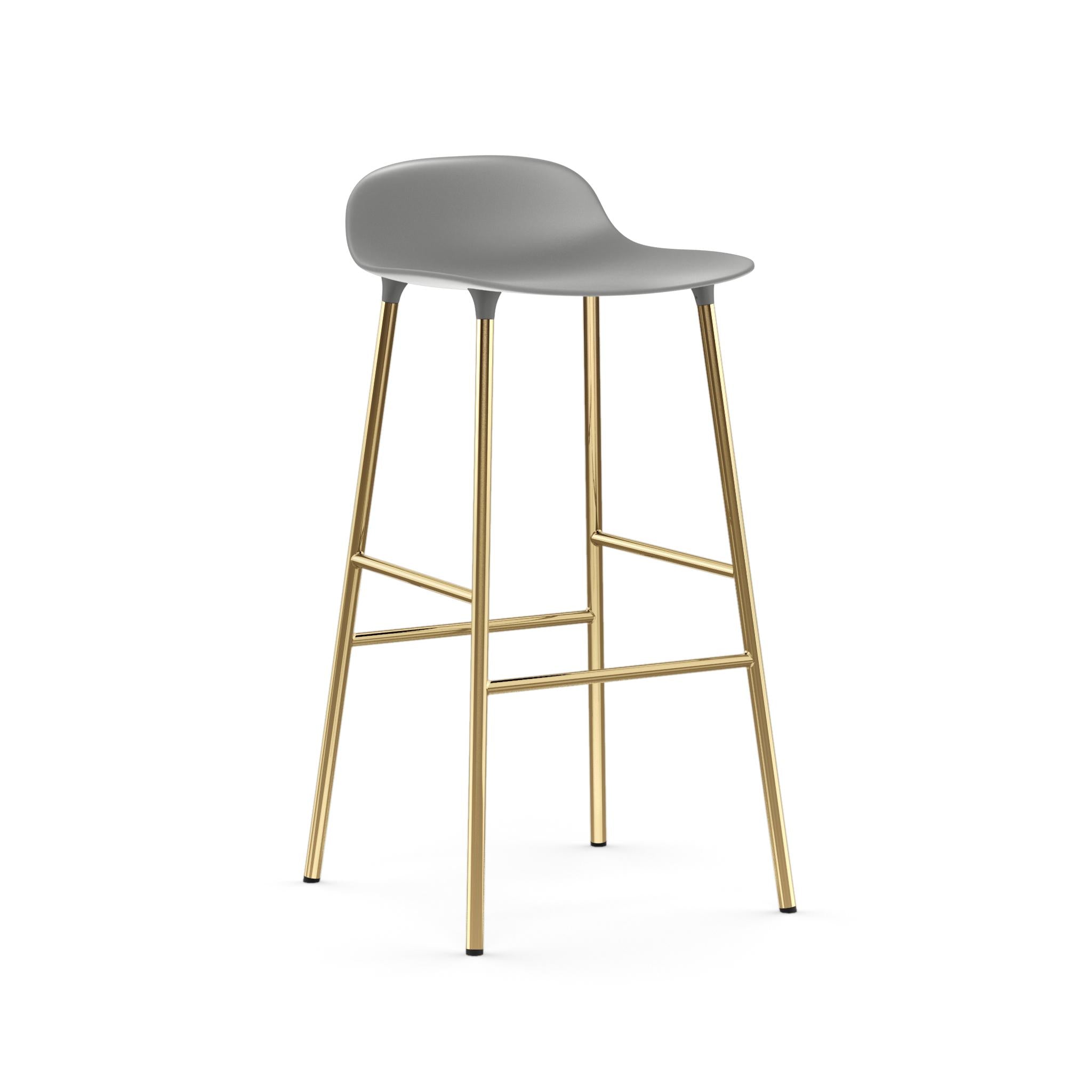 Hocker FORM grijs met gouden basis
