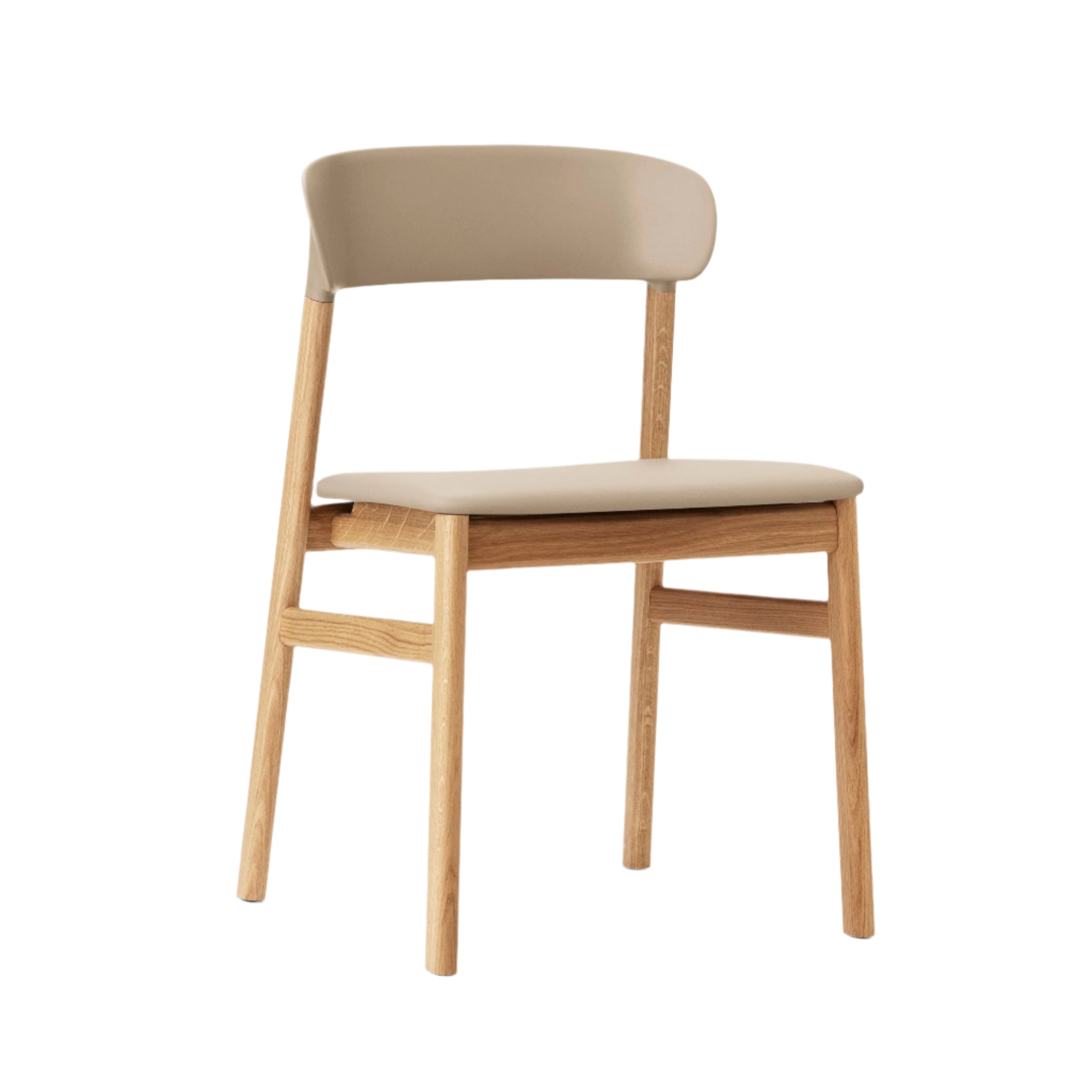 Herit upholstered chair with a natural oak base