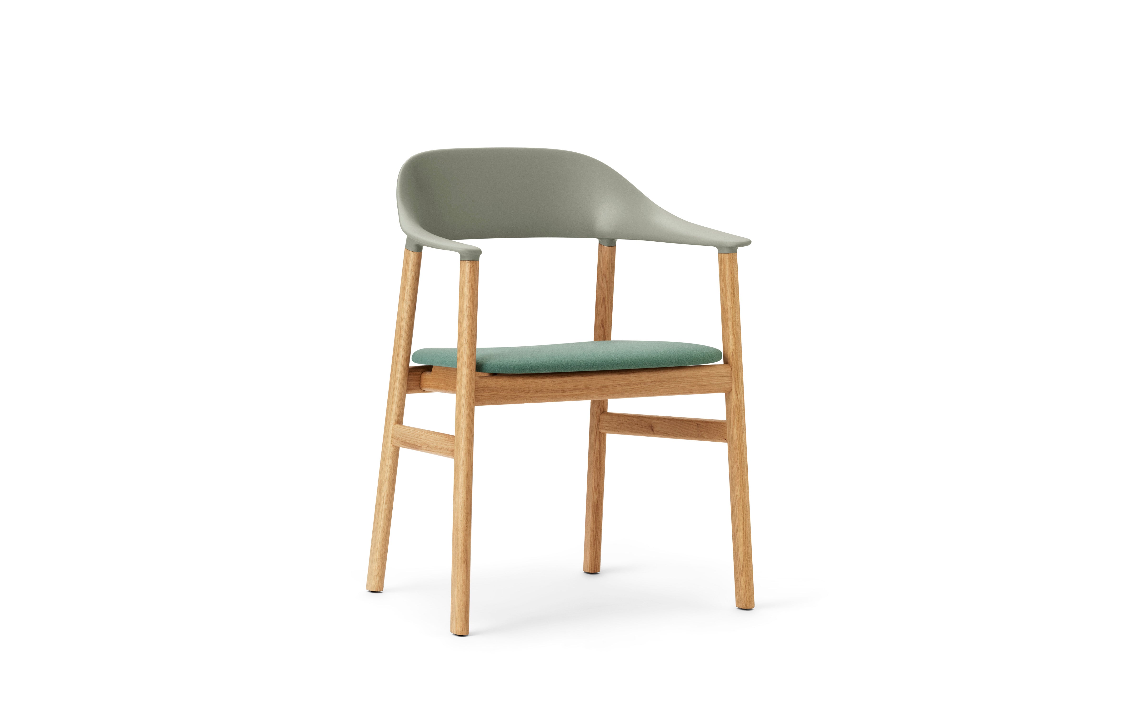 Chair with armrests Upholstered Herit with a natural oak base