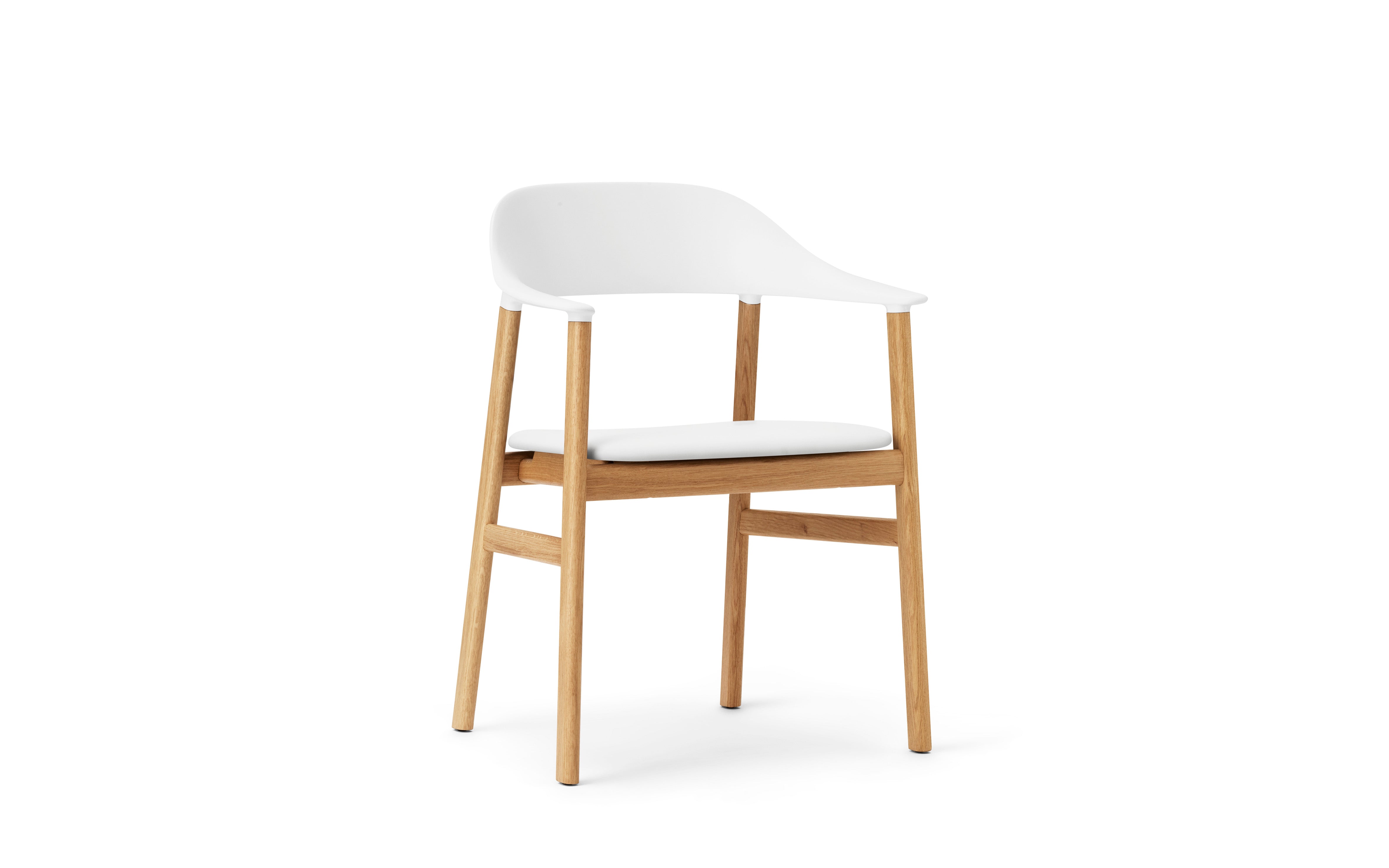 Chair with armrests Upholstered Herit with a natural oak base