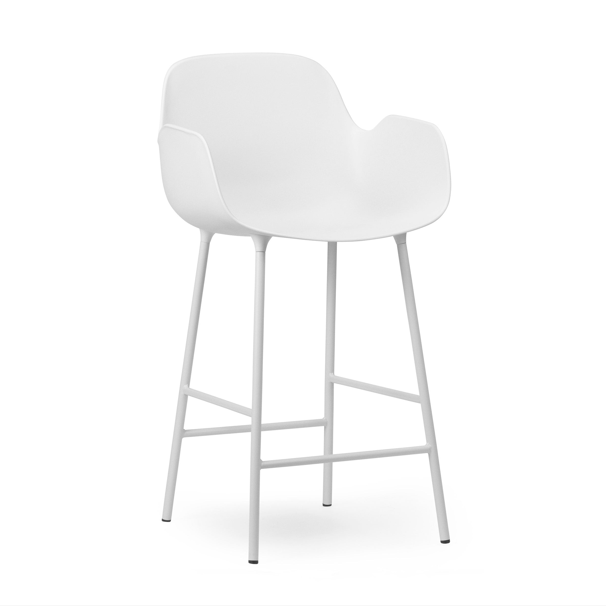 Bar chair with armrests white forms