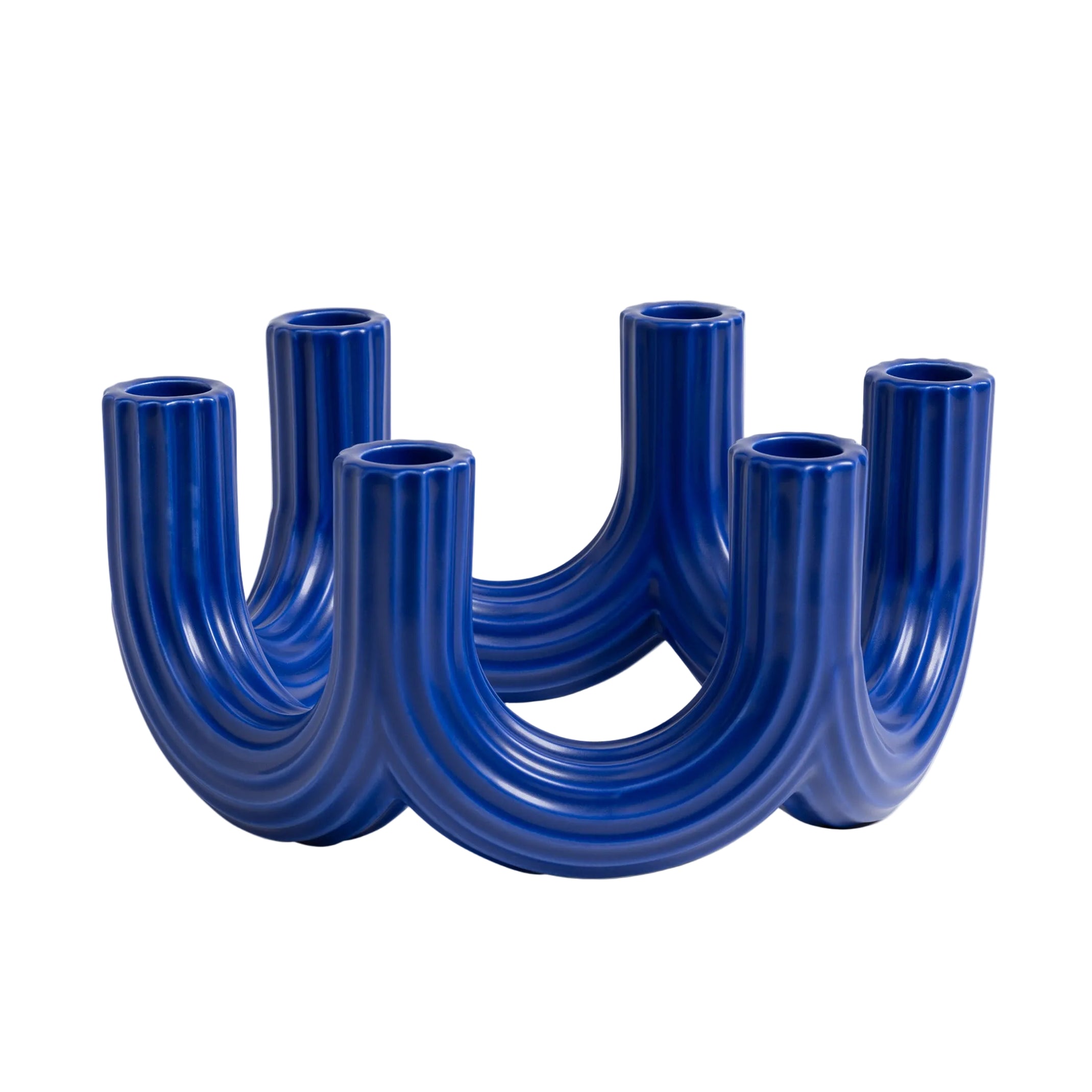 Blue six-armed candlestick CHURROS