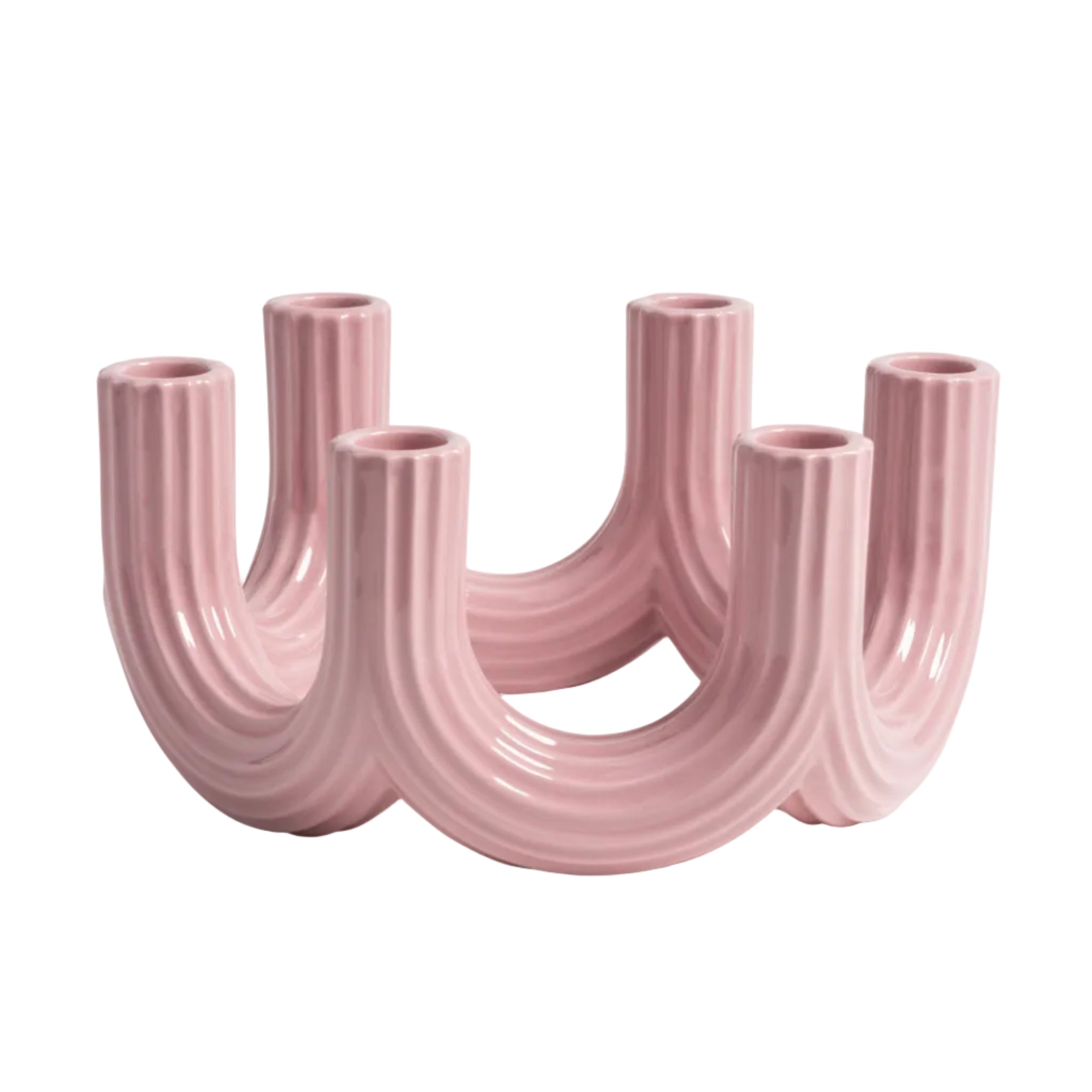 Zesarmige kaarsenhouder CHURROS roze