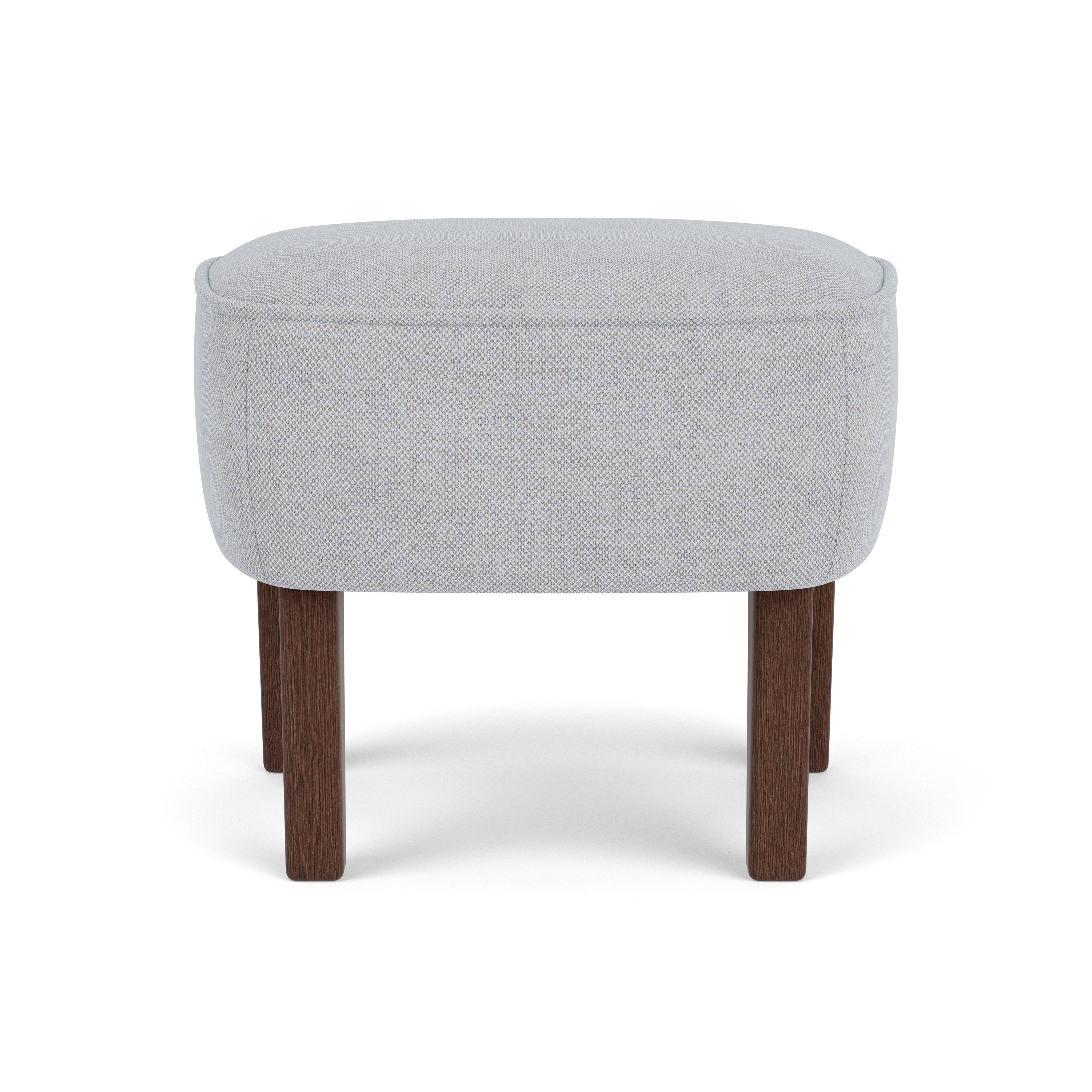 Voetenbank INGEBORG lichtgrijs met een donkere eiken basis