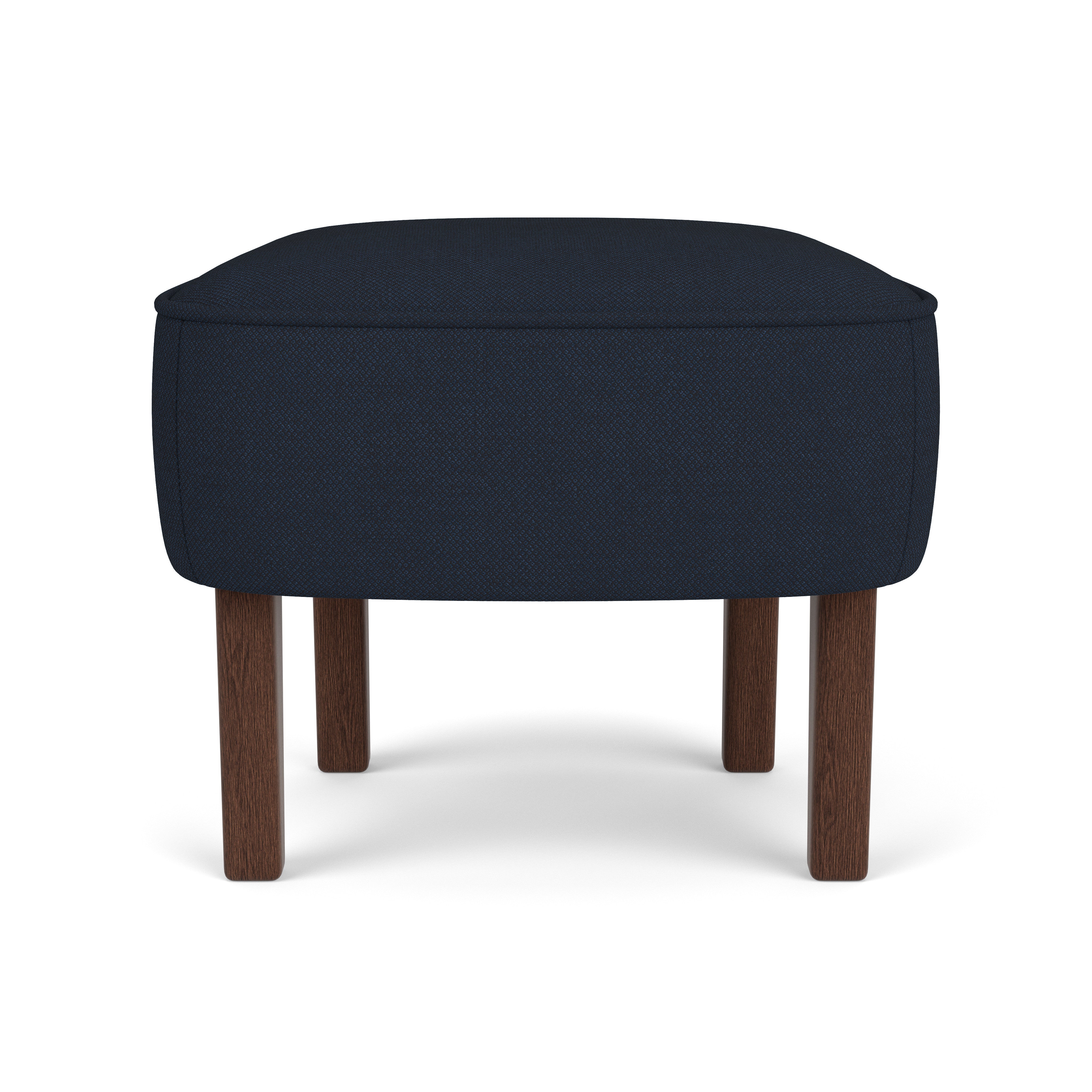 INGEBORG navy footstool with dark oak base