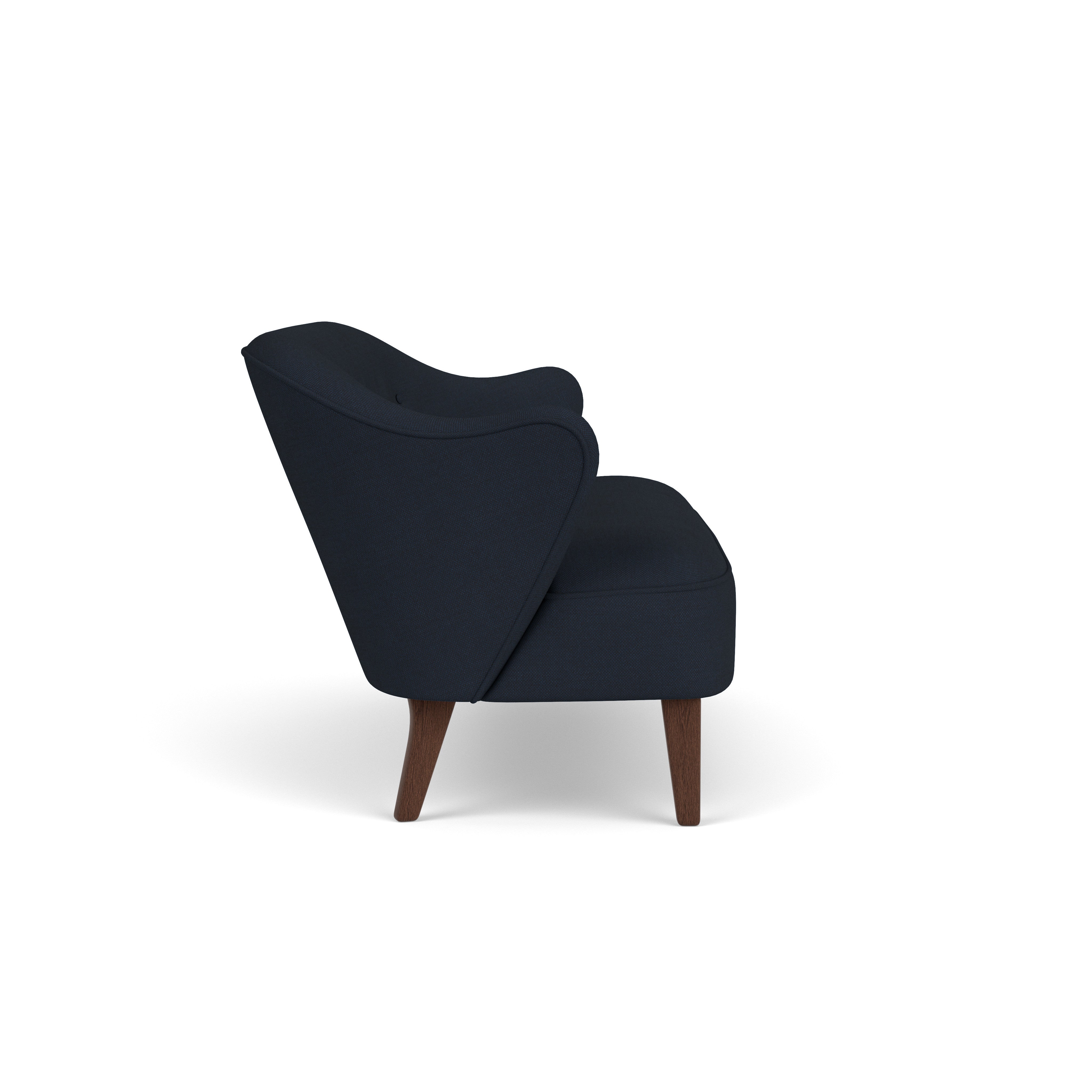 Sofa INGEBORG granaatkleurig met een donkere eiken basis