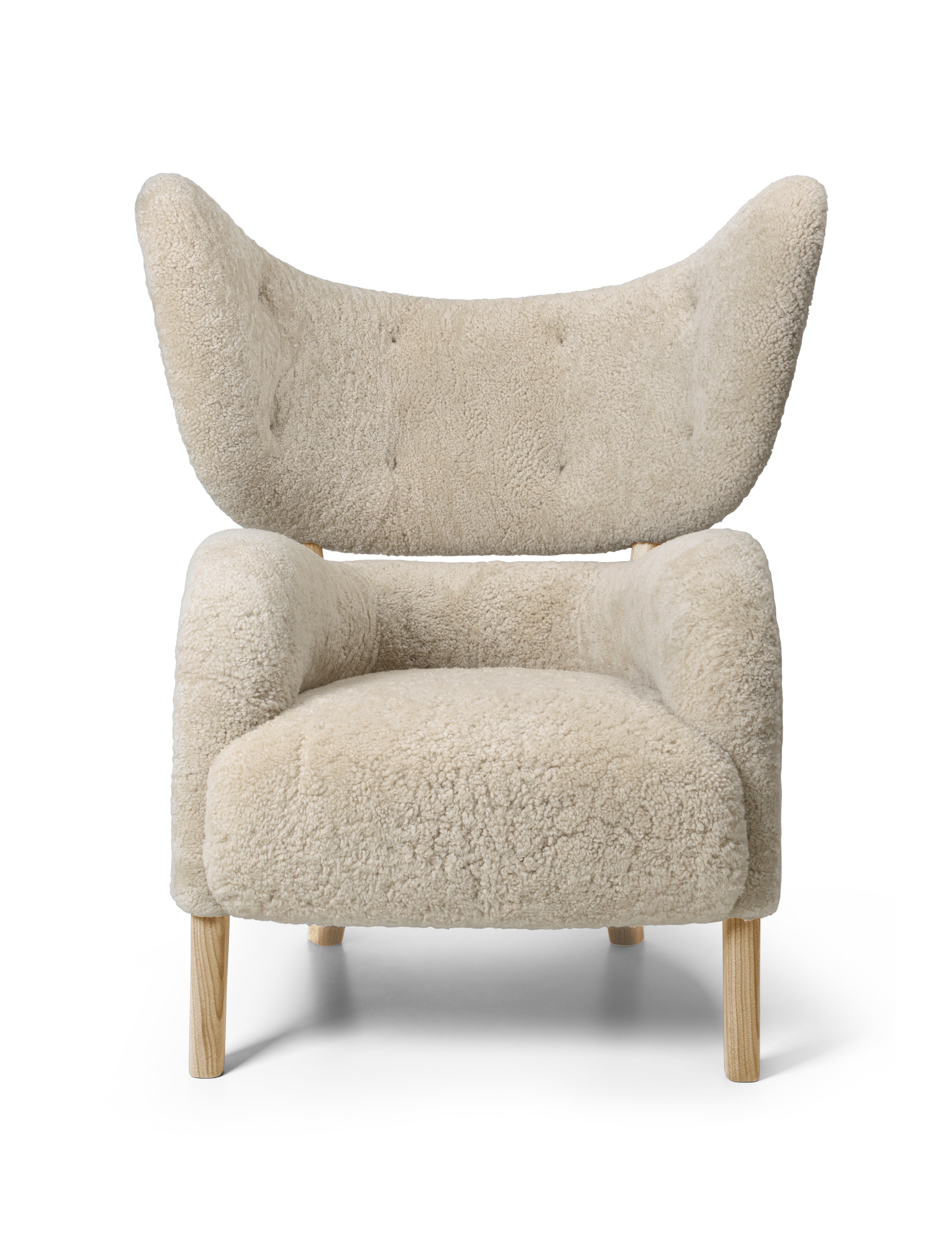 Fauteuil MY OWN CHAIR schapenleer met eiken basis