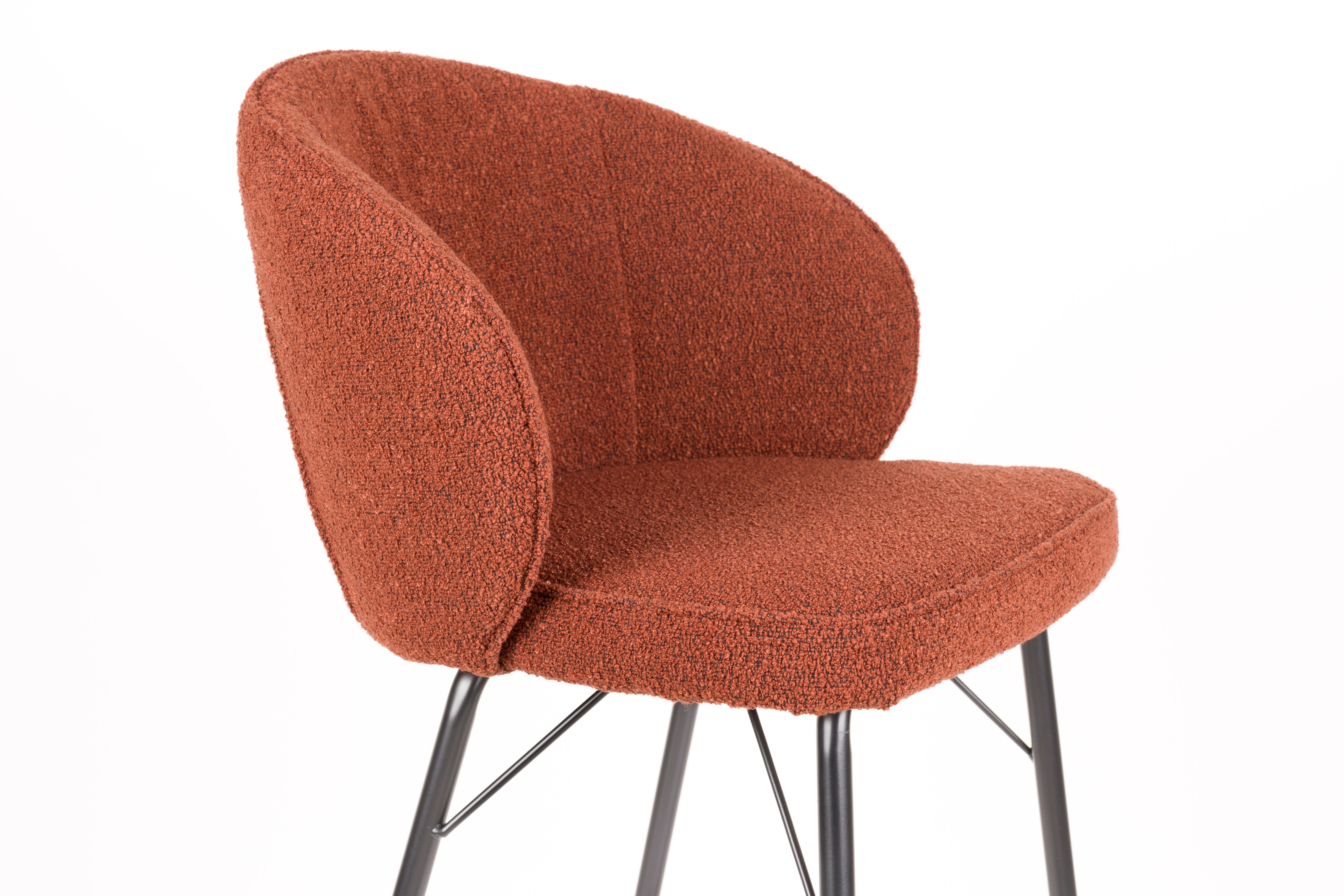 Hocker JOA terracotta met zwarte basis