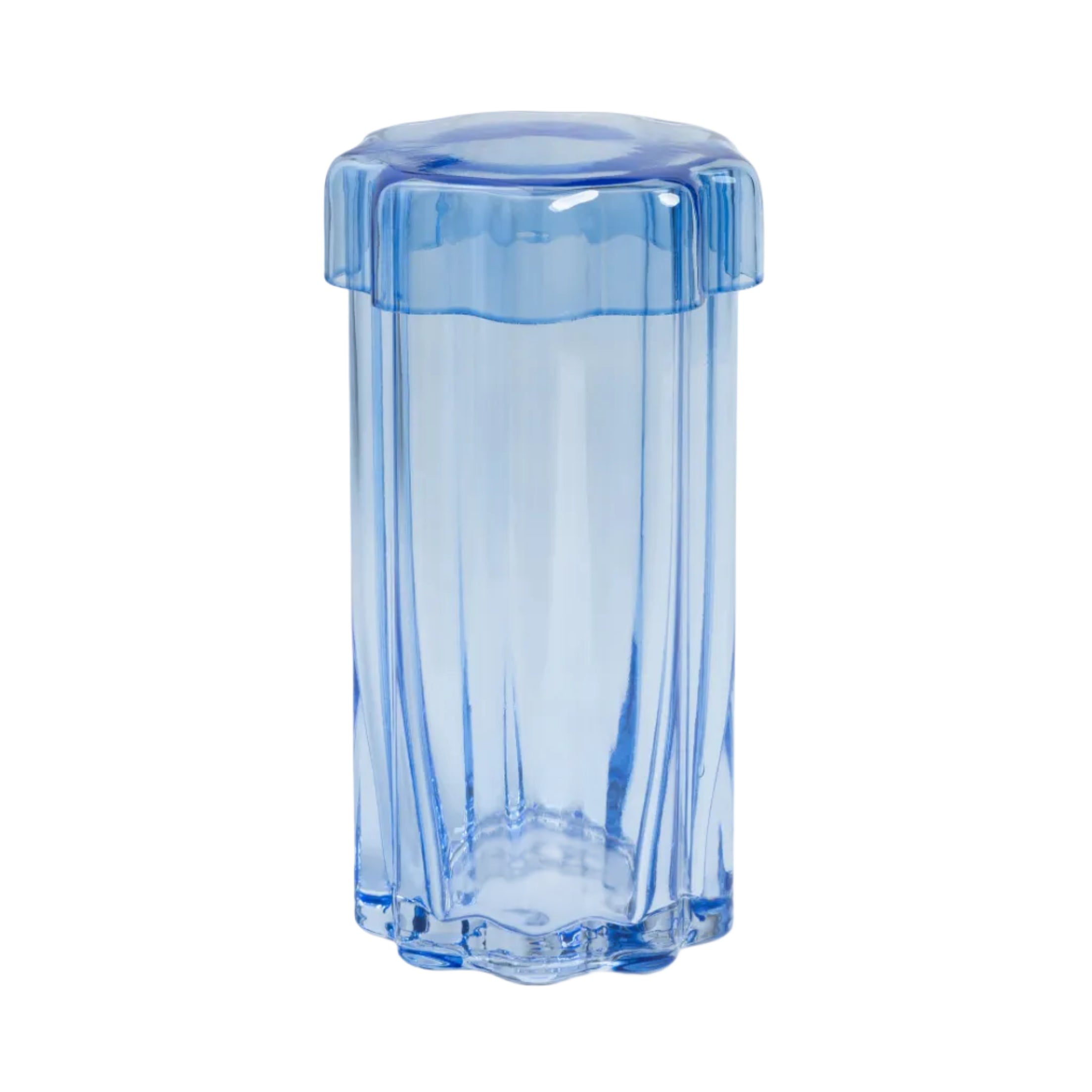 Blue glass container with lid ASTRAL