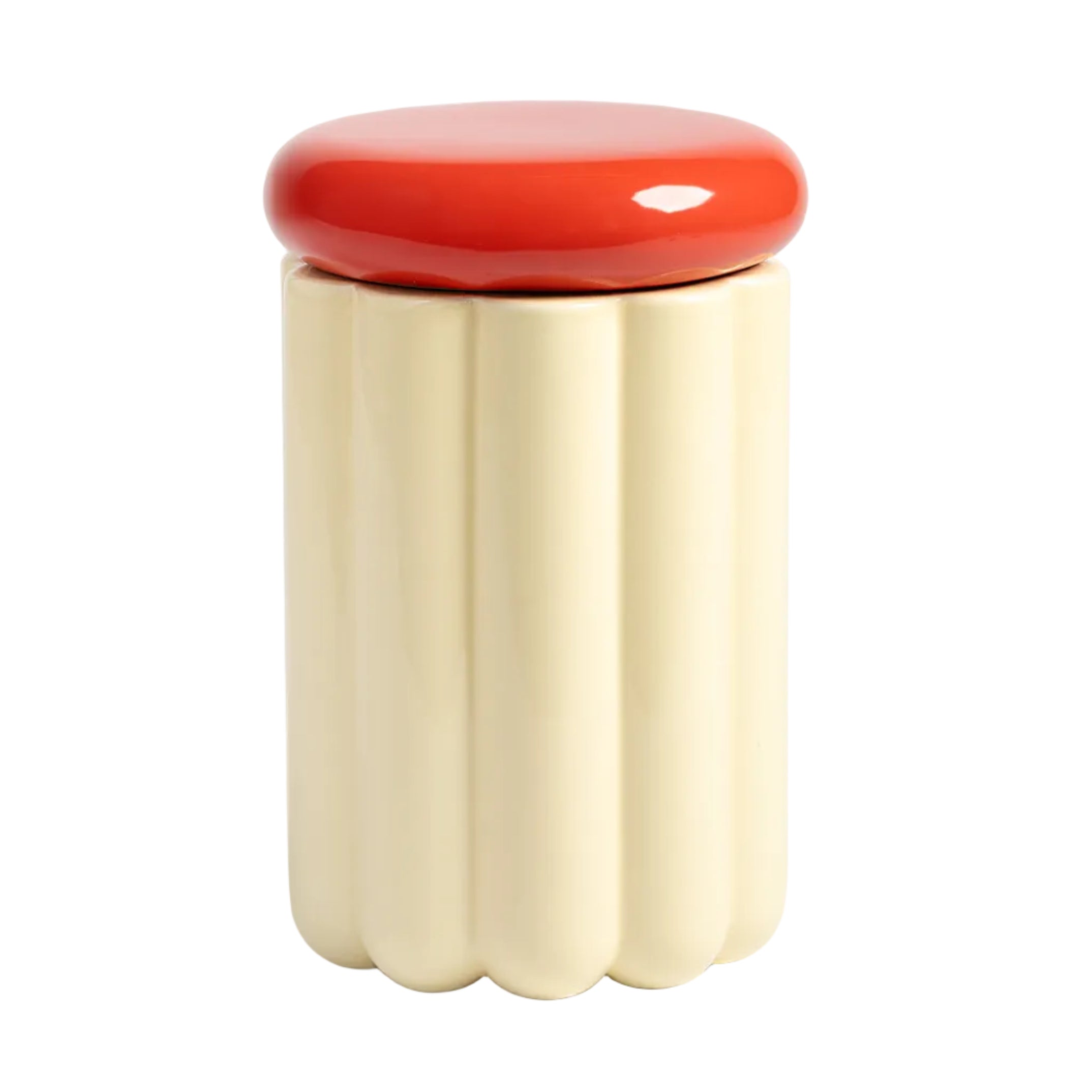 CHARLO container yellow with red lid