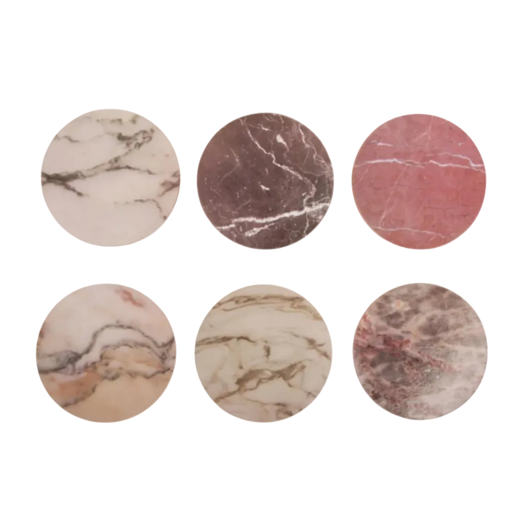 Beige Marble Coaster Set with Brown