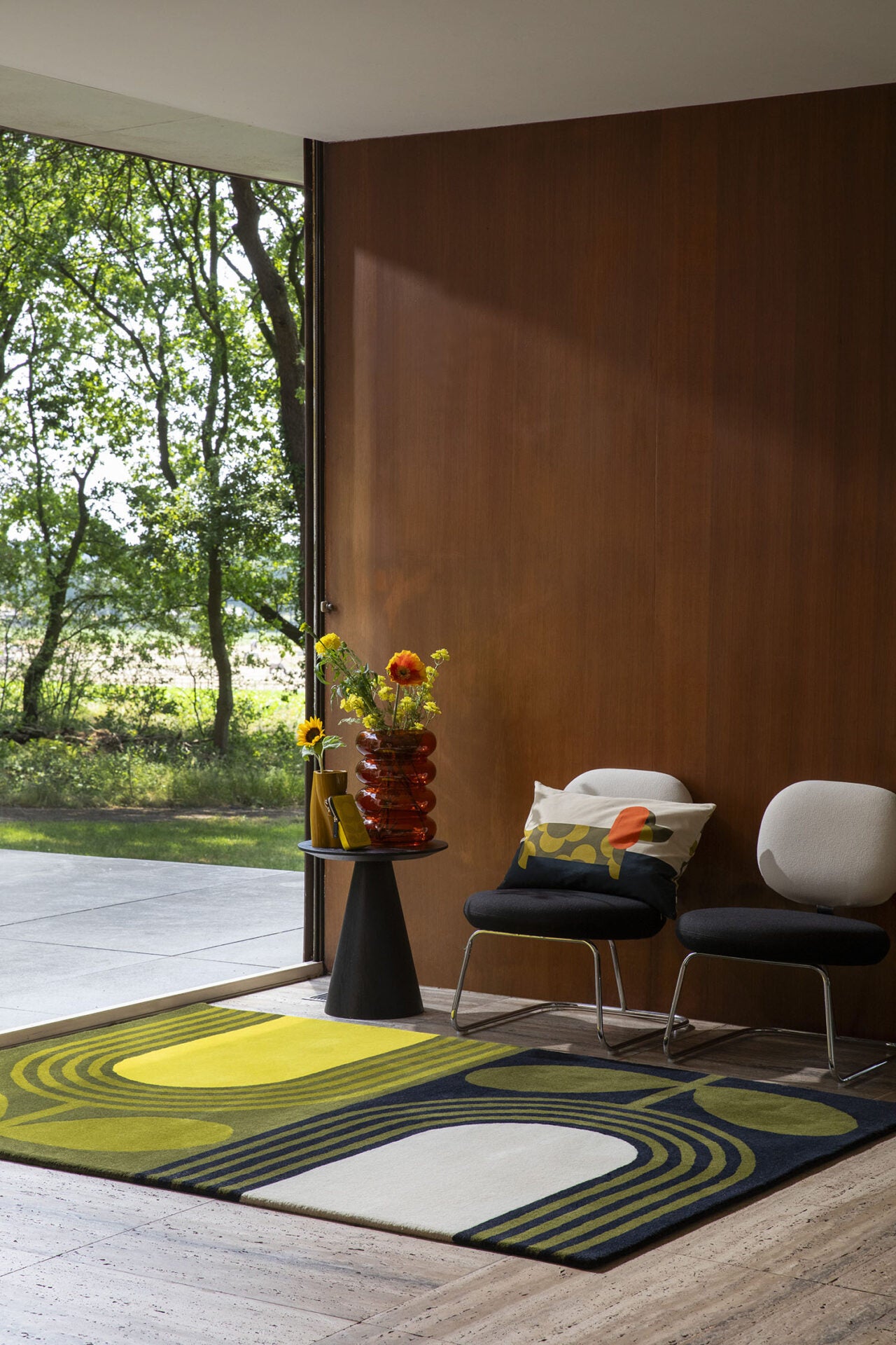 Vloerkleed GESTREEPTE TULP ZEESCHILDPAD groen