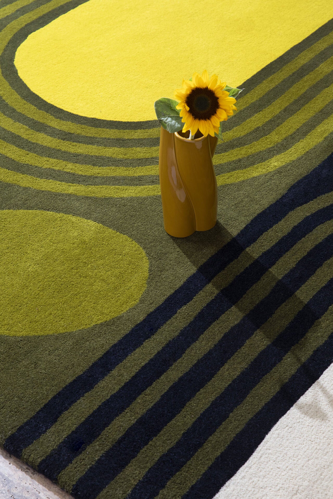 Vloerkleed GESTREEPTE TULP ZEESCHILDPAD groen