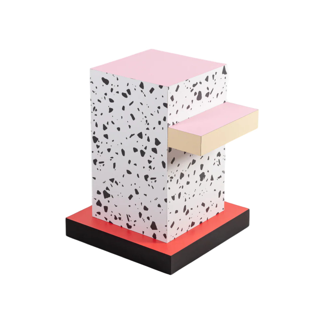 Zijtafel SUPERSIDE TERRAZZO roze met rood