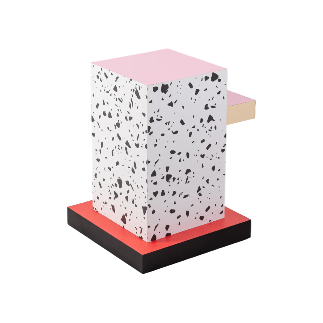 Zijtafel SUPERSIDE TERRAZZO roze met rood