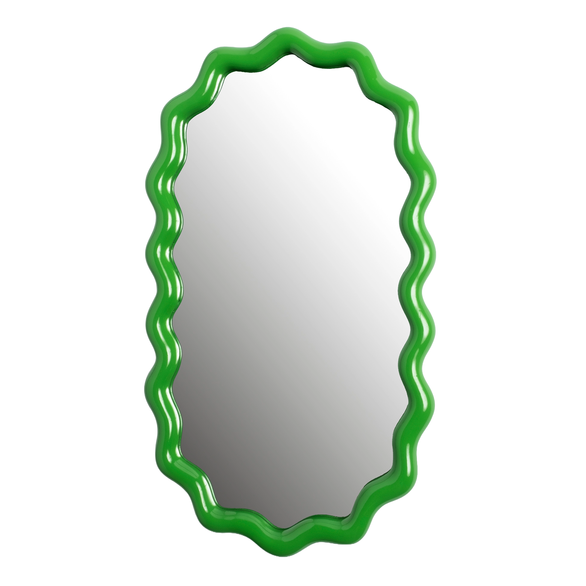 Zigzag Green Oval Mirror