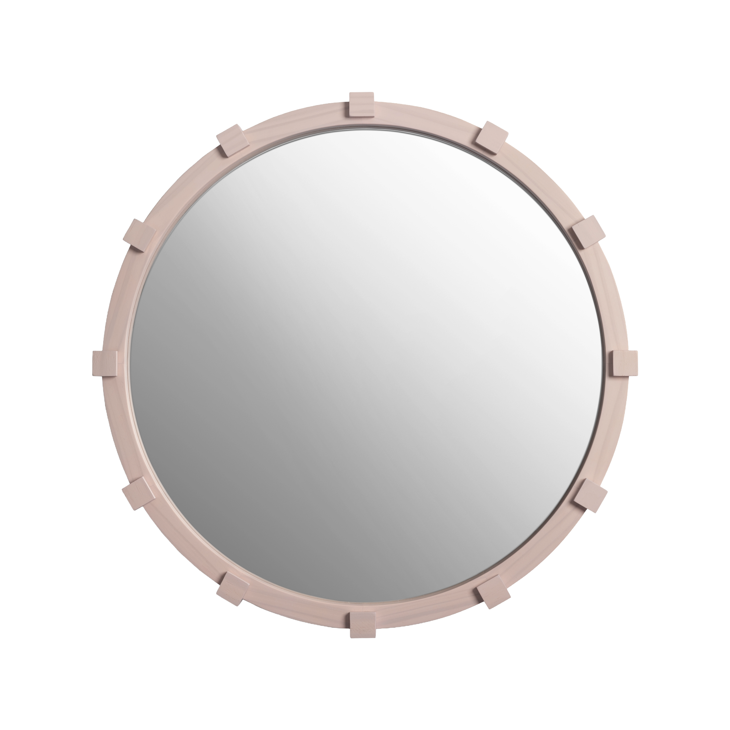 Rundes Spiegel CHUNK rosa Holz