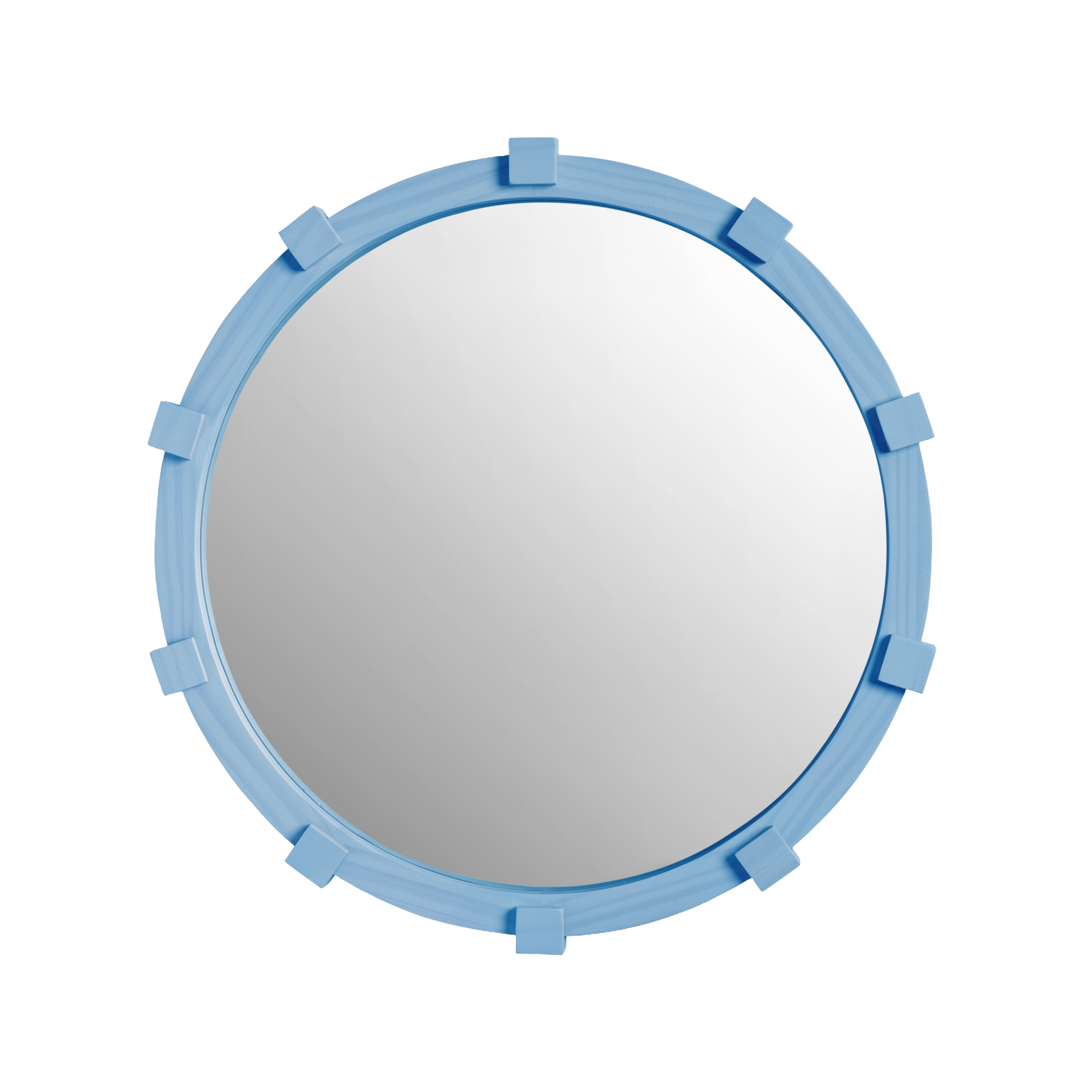 Rundes Spiegel CHUNK blaues Holz