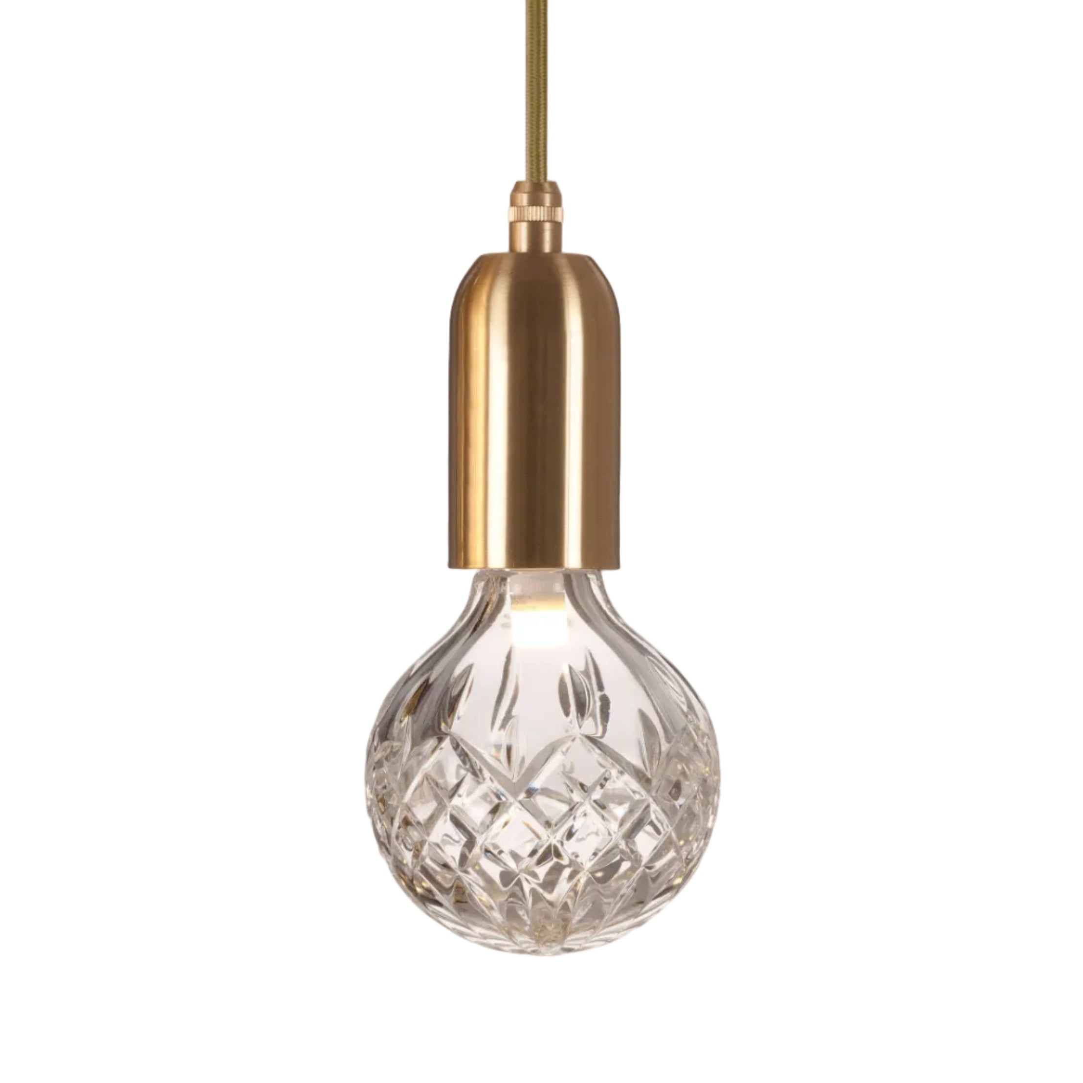 Hanglamp CRYSTAL BULB van kristalglas met een messing afwerking