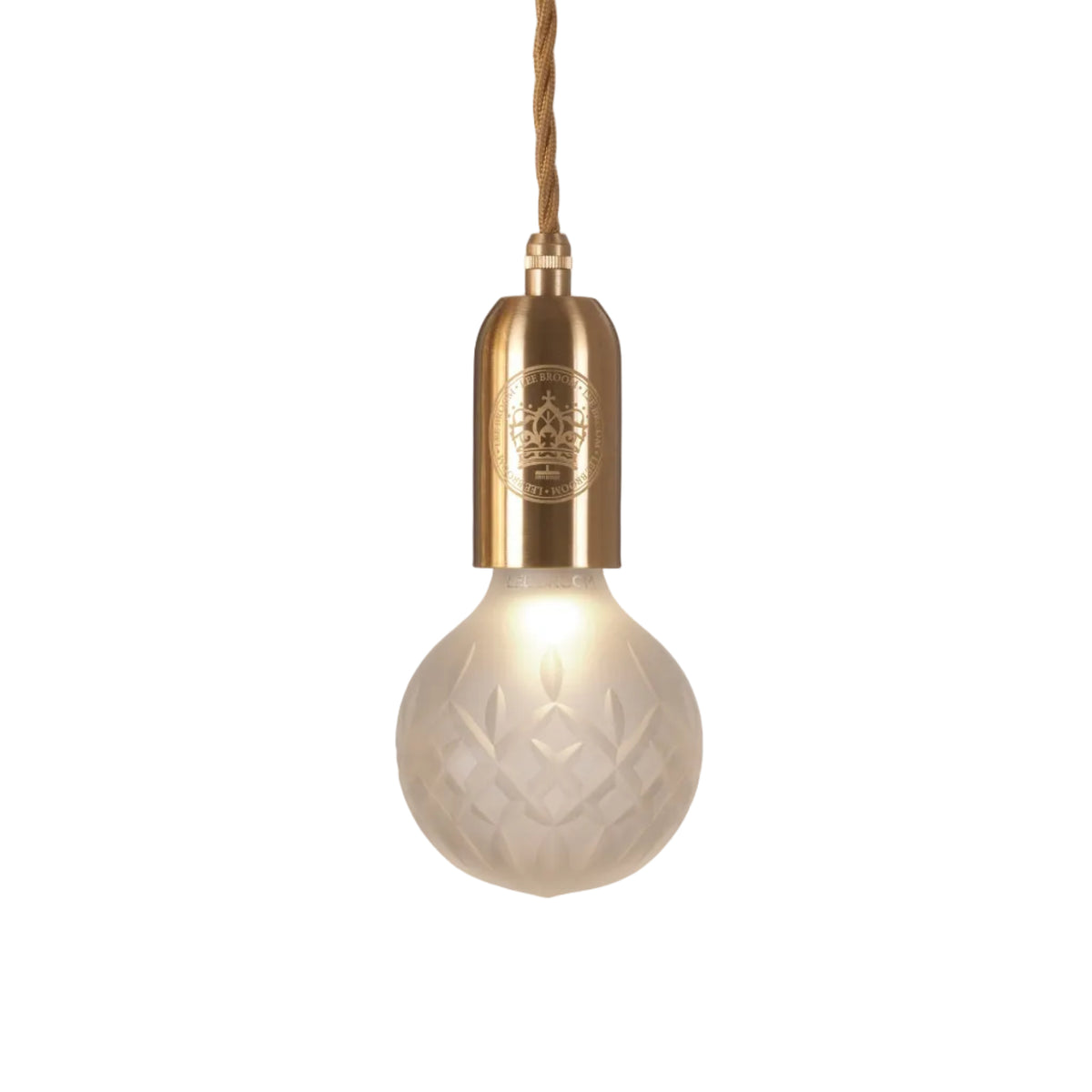 Hanglamp CRYSTAL BULB matglas kristal met een messing afwerking