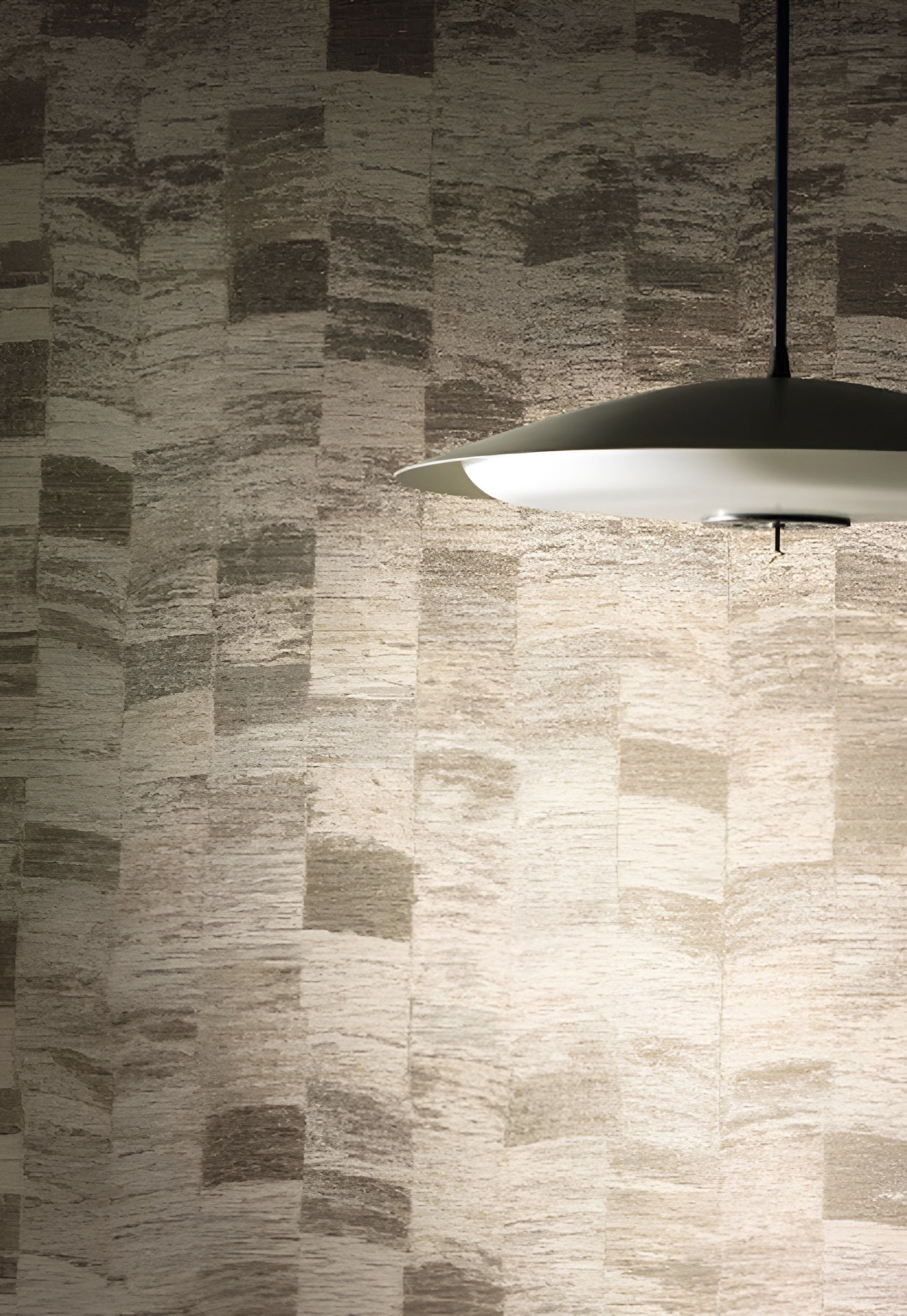 Strukturierte Textiltapete mit geometrischem Muster PUEBLOS - SABLE sandfarben