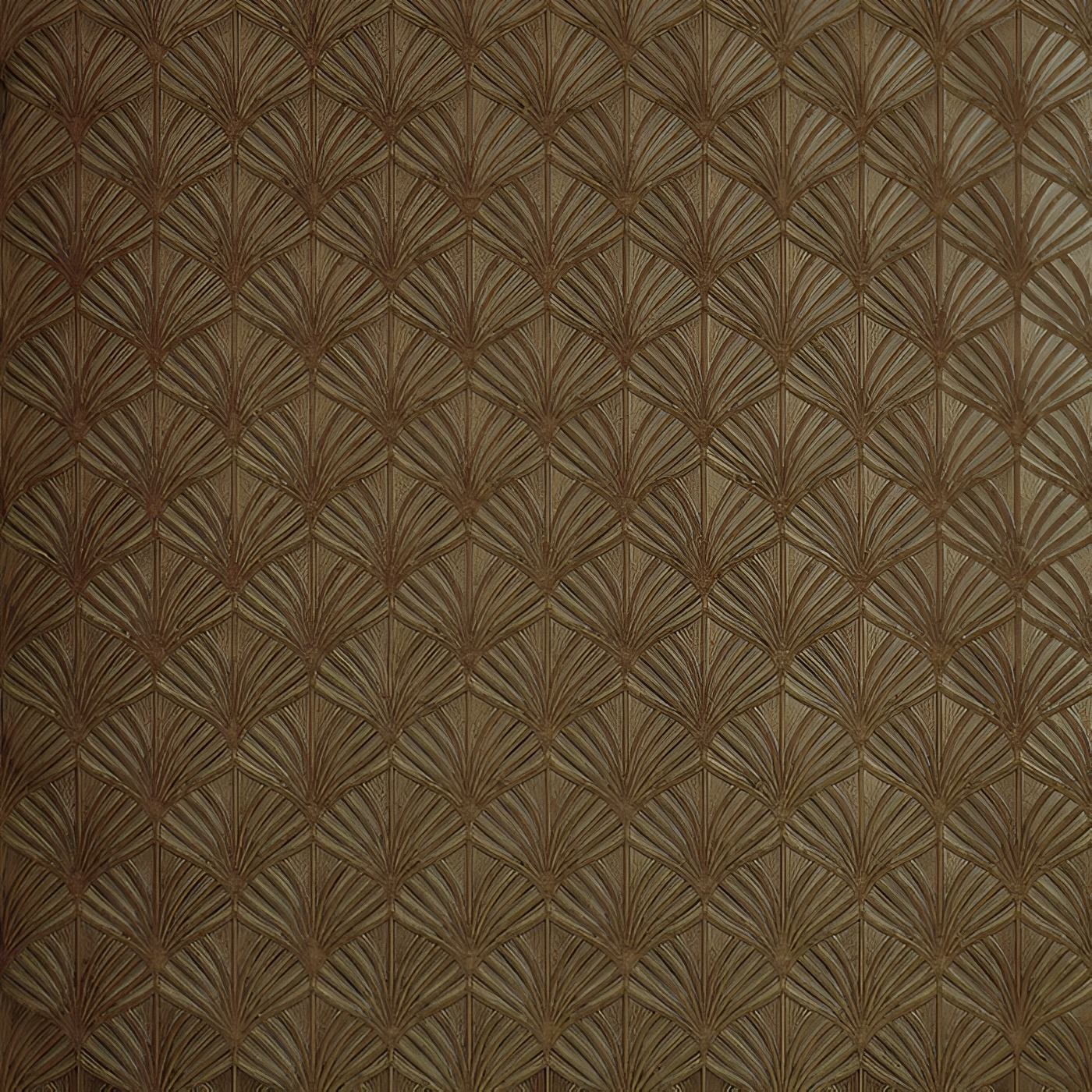 Strukturtapete mit pflanzlichem Motiv NEREIDES - BRUN PATINÉ braun mit Patina