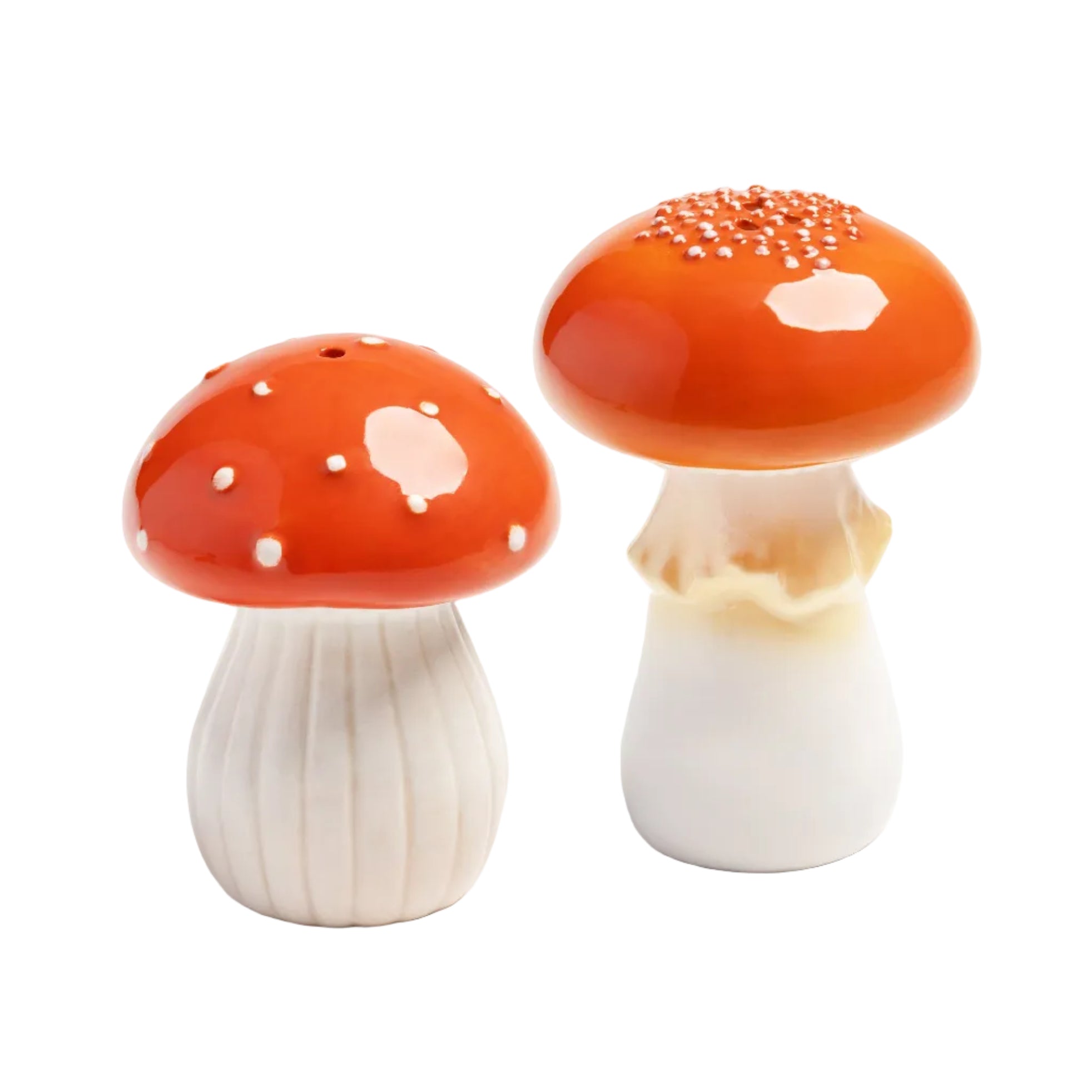Paddenstoelen zout- en peperstel rood met wit