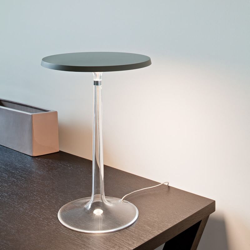 Tafellamp BON JOUR mat chroom met transparante kap