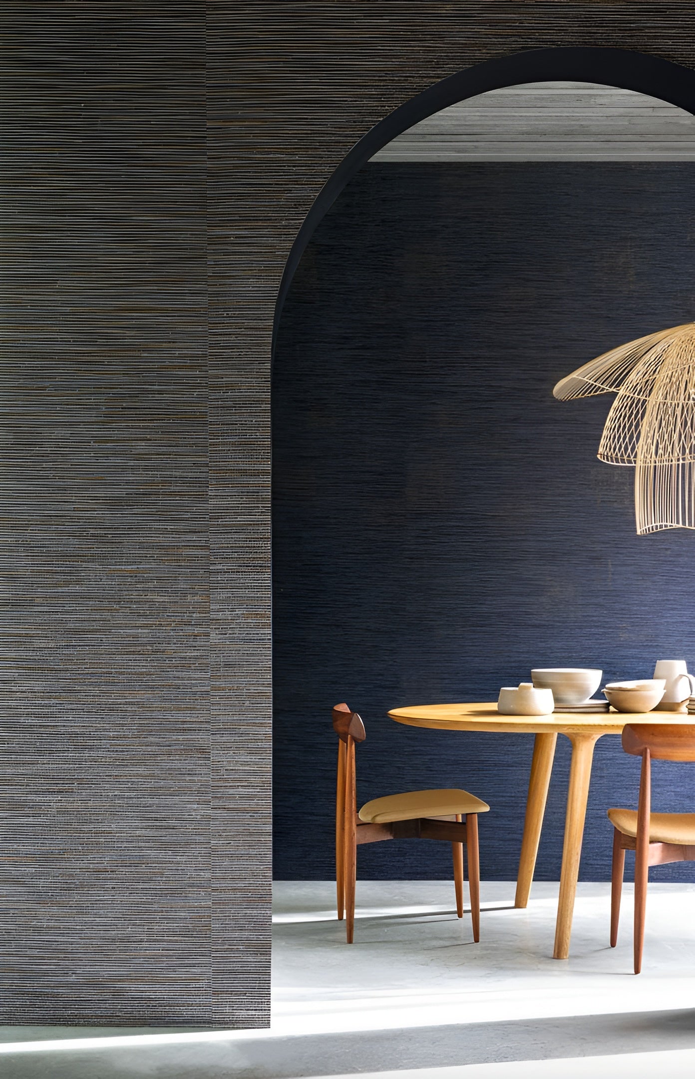 Structuurtextielbehang dat canvas imiteert VAGAR - IVOIRE/SABLE ivoor met beige