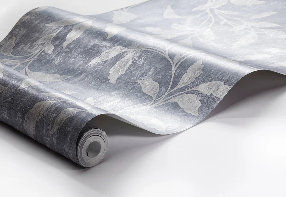 Vlies-Tapete mit pflanzlichem Muster ROSEWOOD NIGHT blau