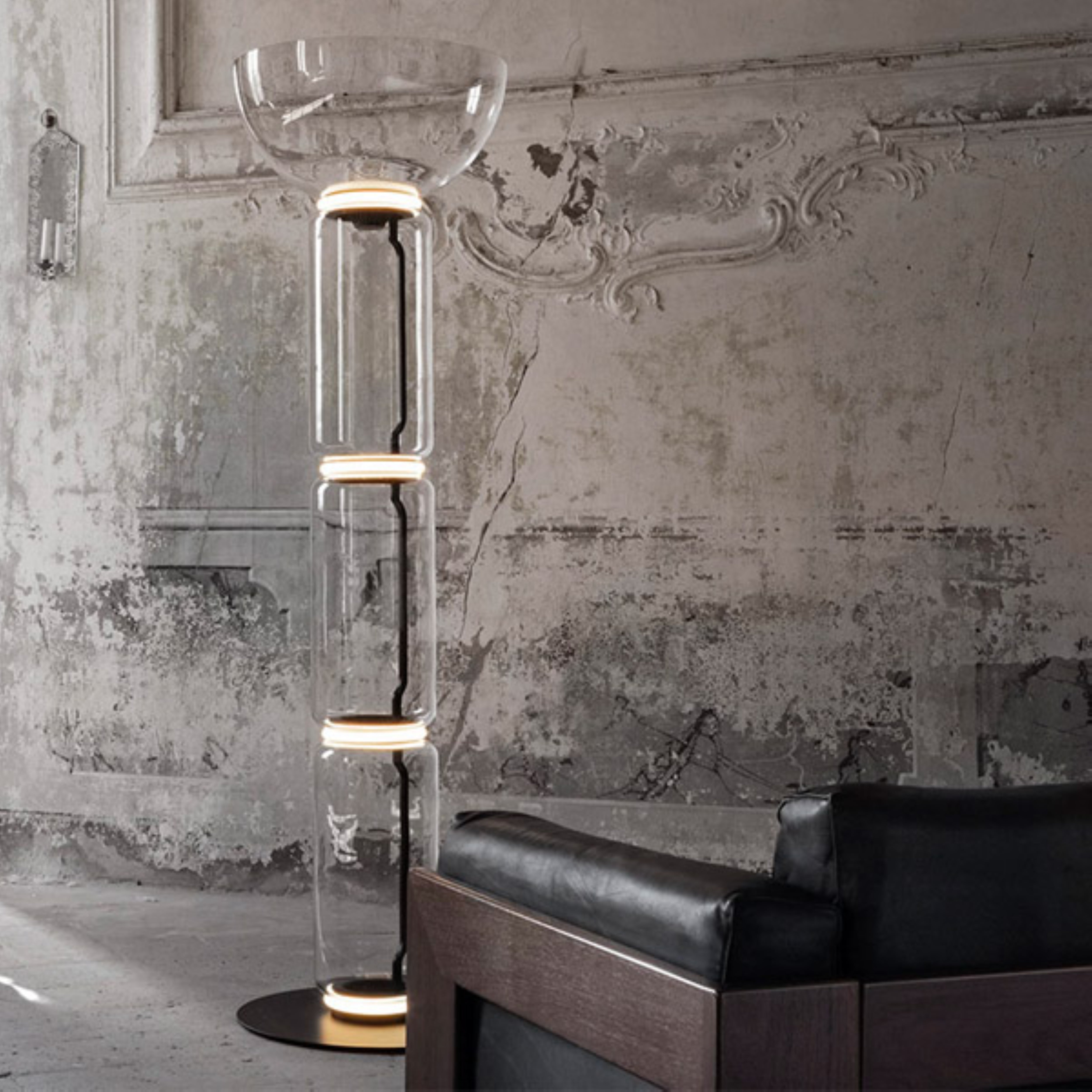 Vloerlamp NOCTAMBULE BOWL glas