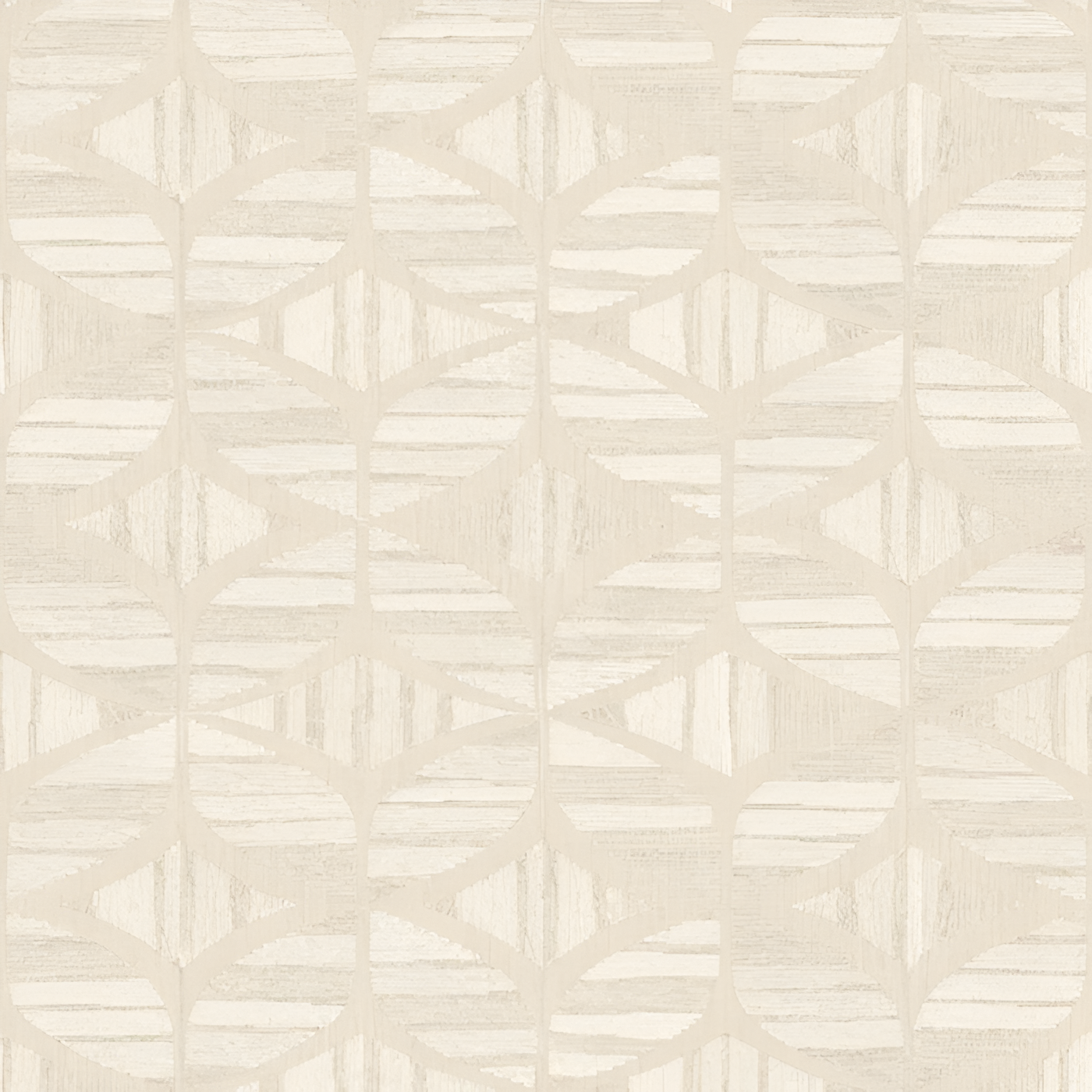 Structural wallpaper imitating embroidery with geometric pattern FILANDRA ivory