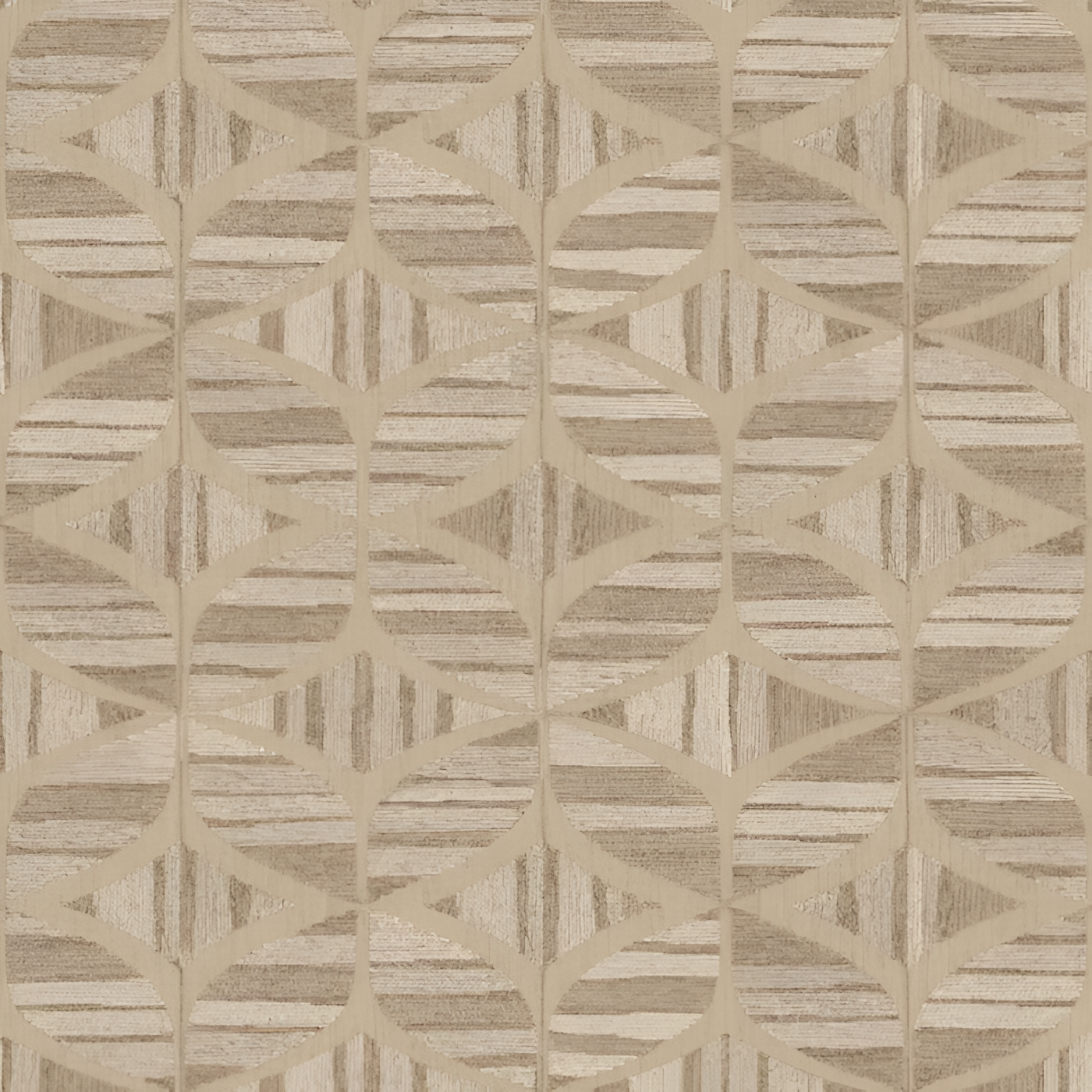 Structural wallpaper imitating embroidery with geometric pattern FILANDRA dark beige