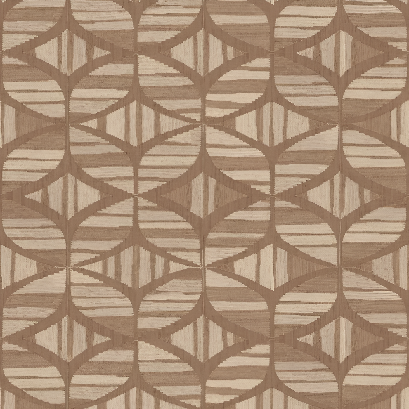Structural wallpaper imitating embroidery with geometric pattern FILANDRA brown