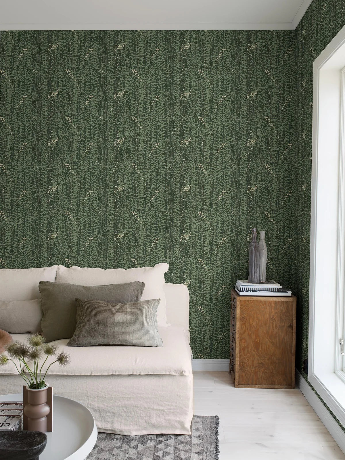 Green Leaf Patterned Wallpaper RANKE