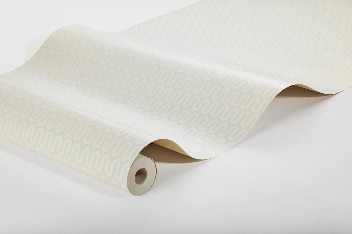 Non-woven paper wallpaper with geometric pattern YPSILON broken white