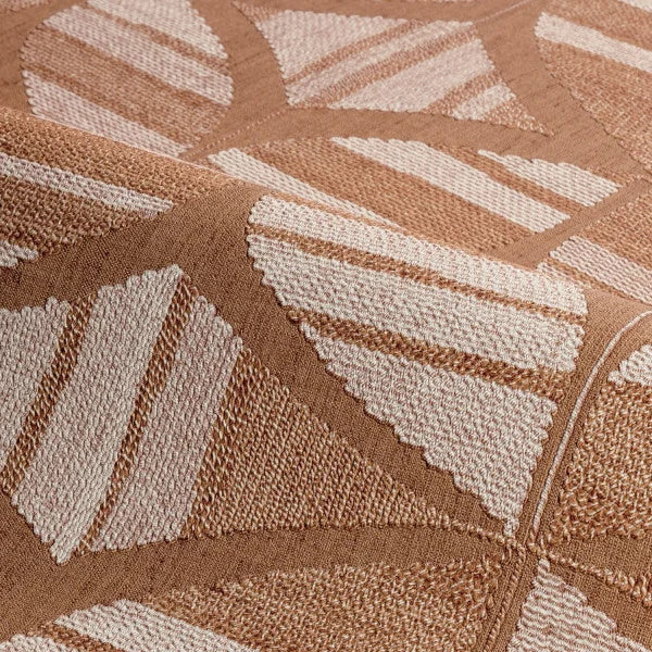 Strukturierte Tapete, die Stickerei mit geometrischem Muster imitiert, FILANDRA orange