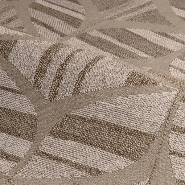 Structural wallpaper imitating embroidery with geometric pattern FILANDRA dark beige