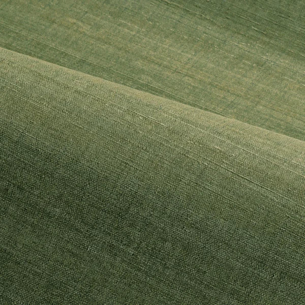 Structural wallpaper imitating silk SORA - VERT MOUSSE forest green