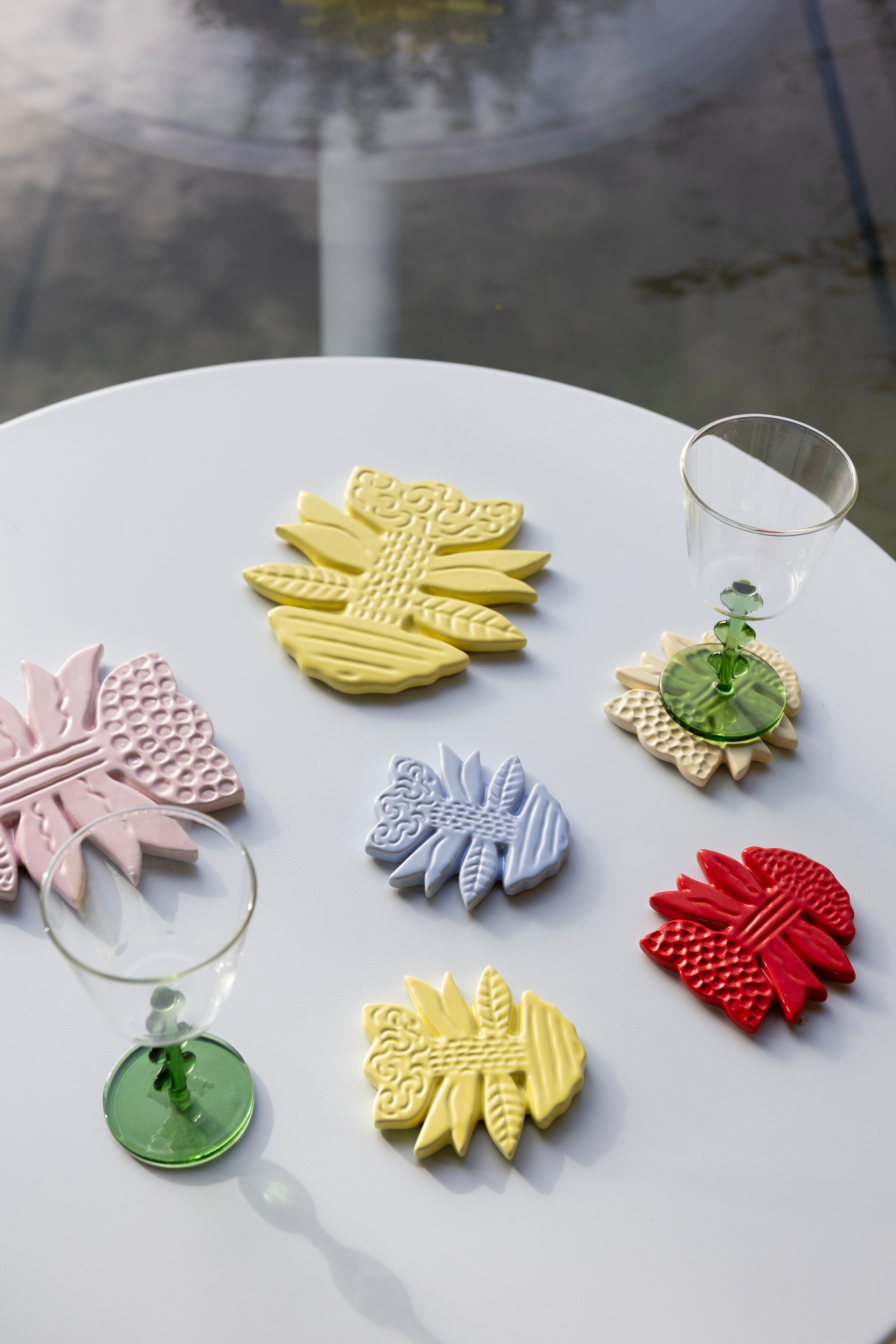 Weinglas-Set PETAL grün