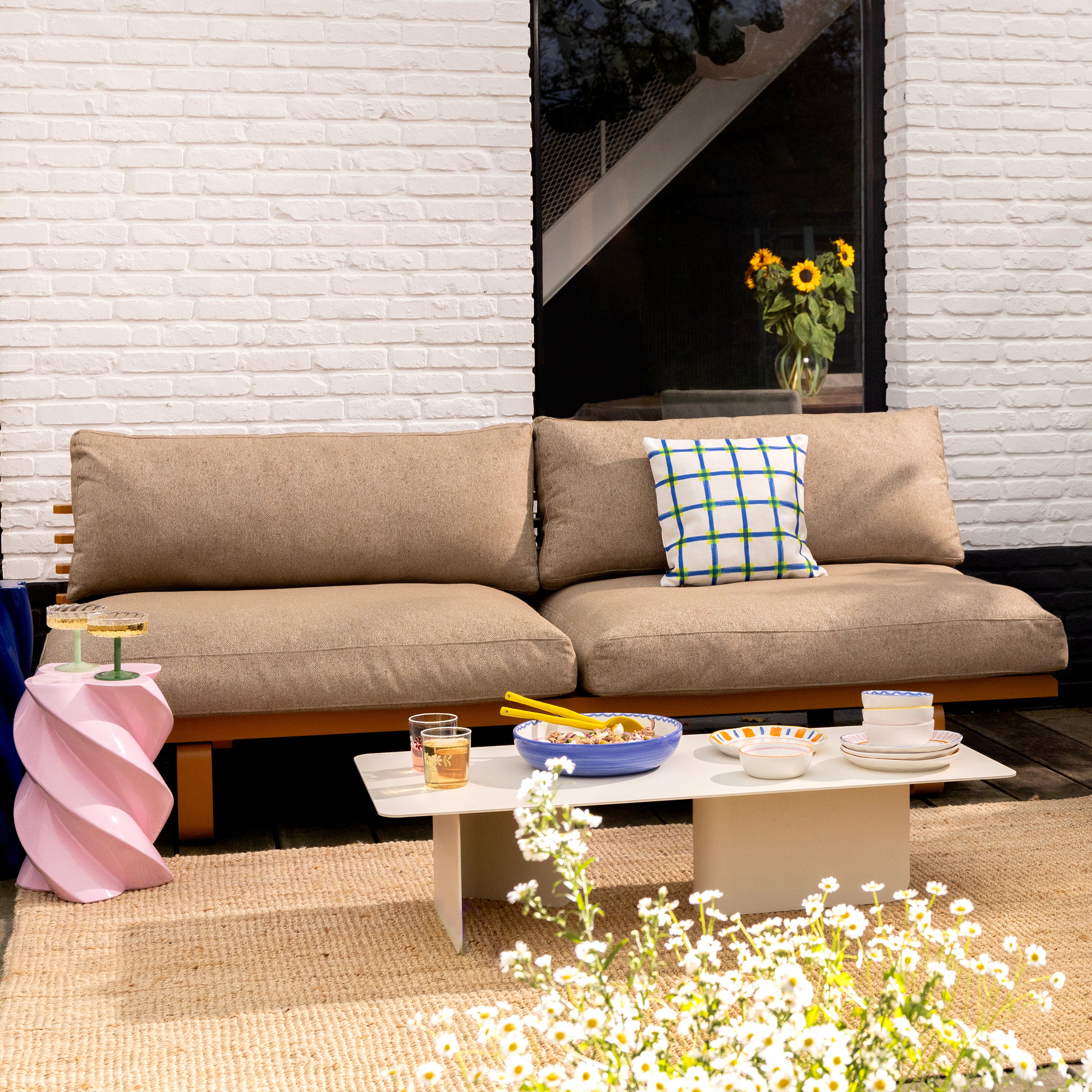 Set of Glass Goblets TWIRL Dark Green