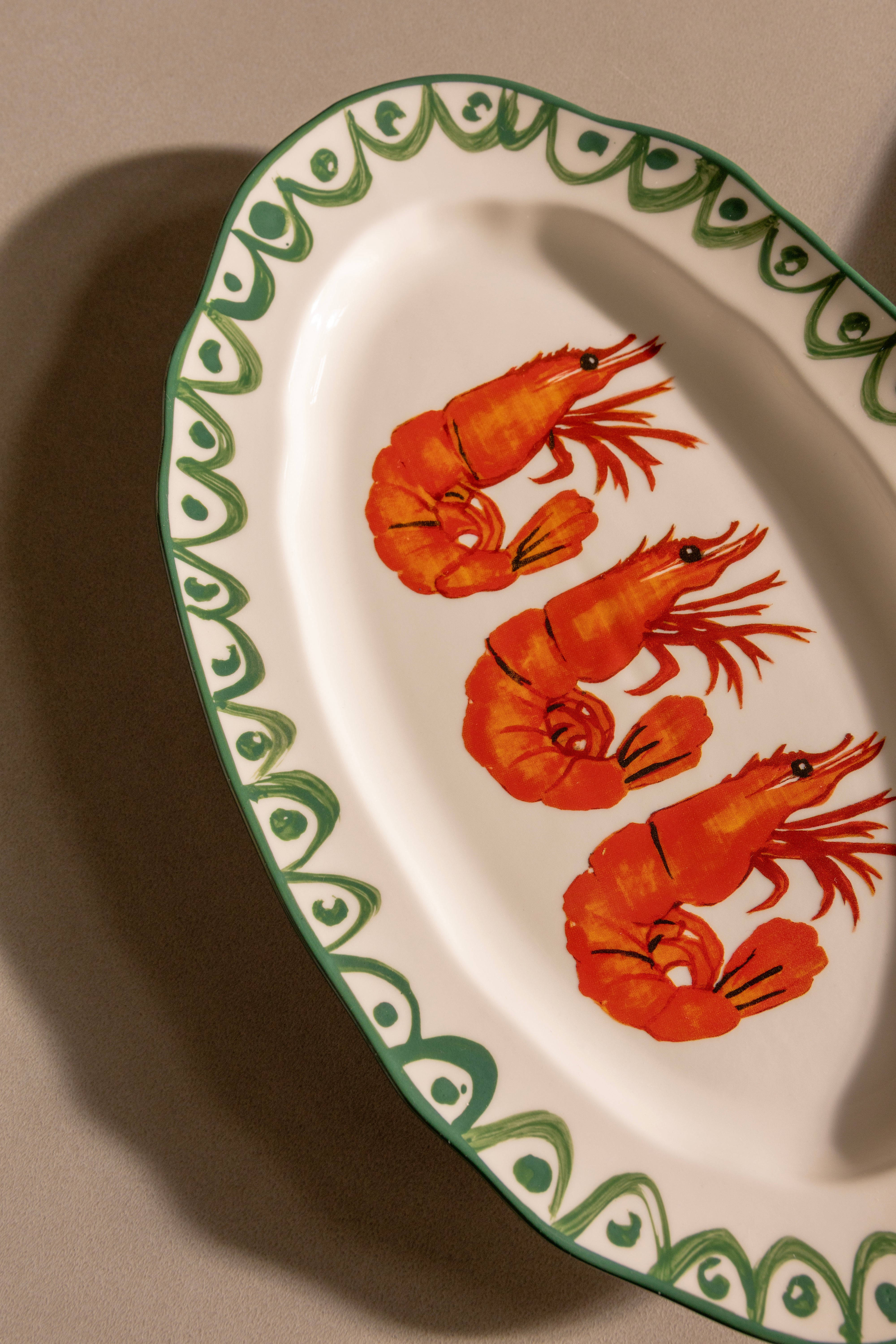 SIRENE SHRIMP porcelain platter