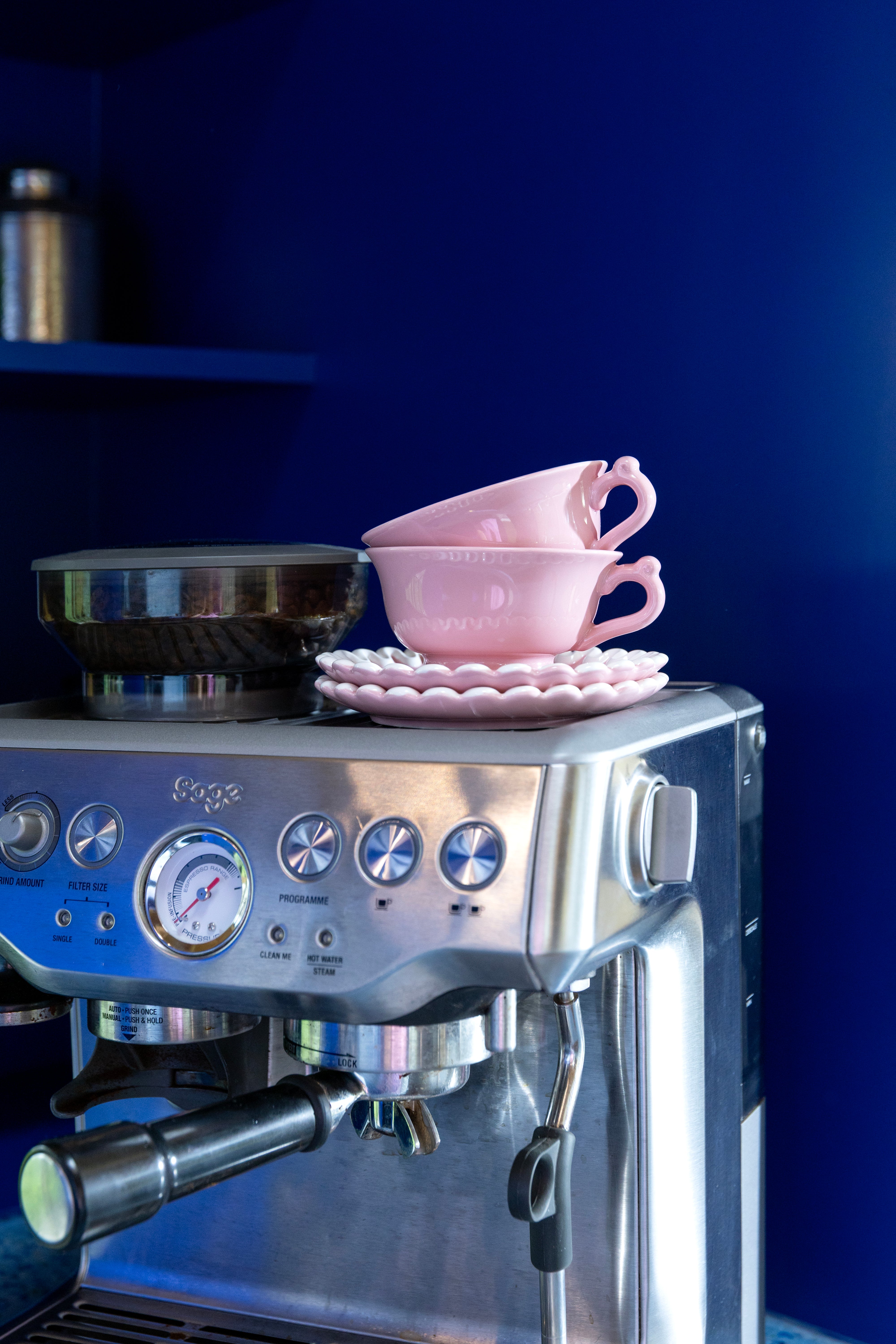 Set van kopjes met schotels WHIP roze