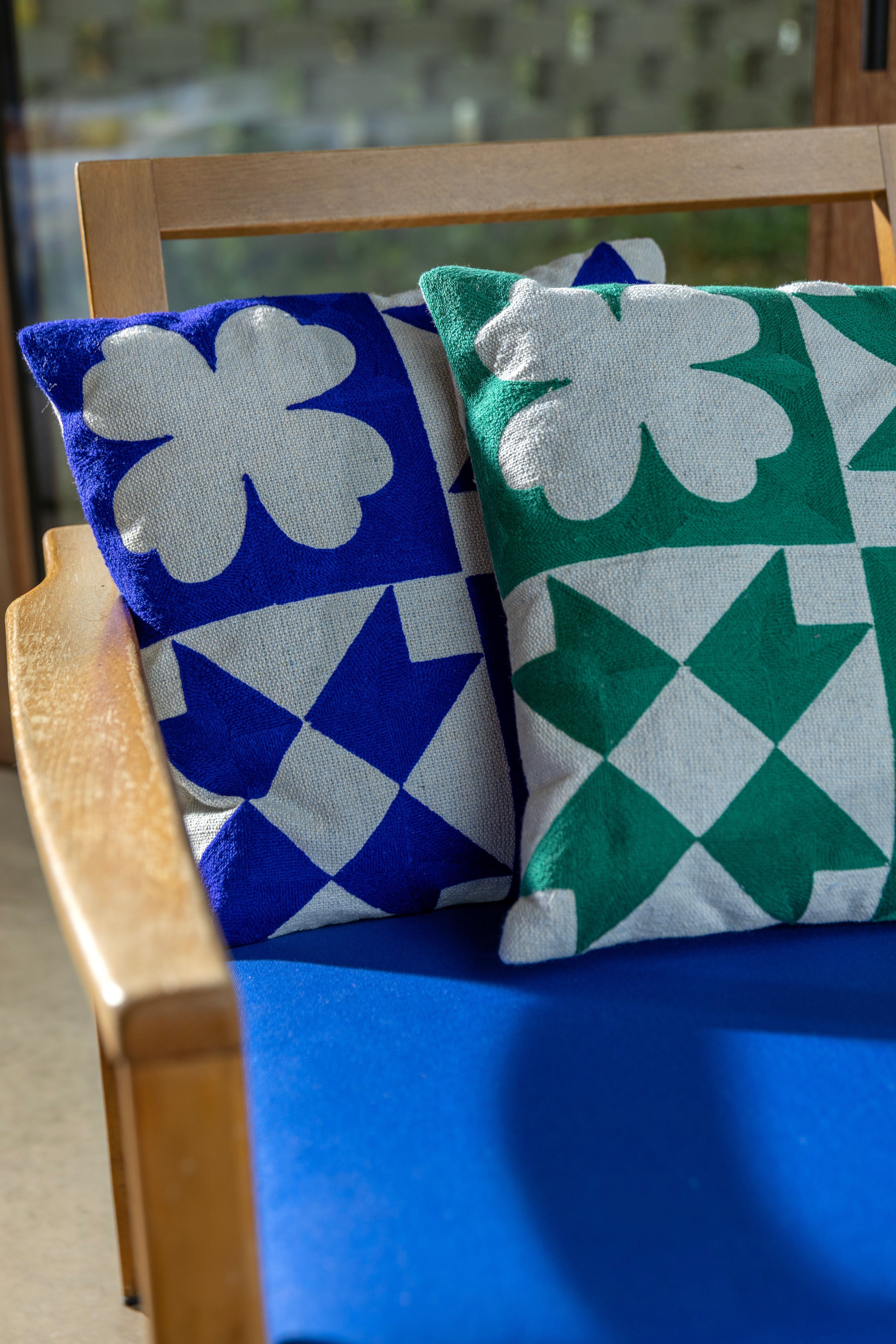 Kissenbezug QUILT grün mit Weiß