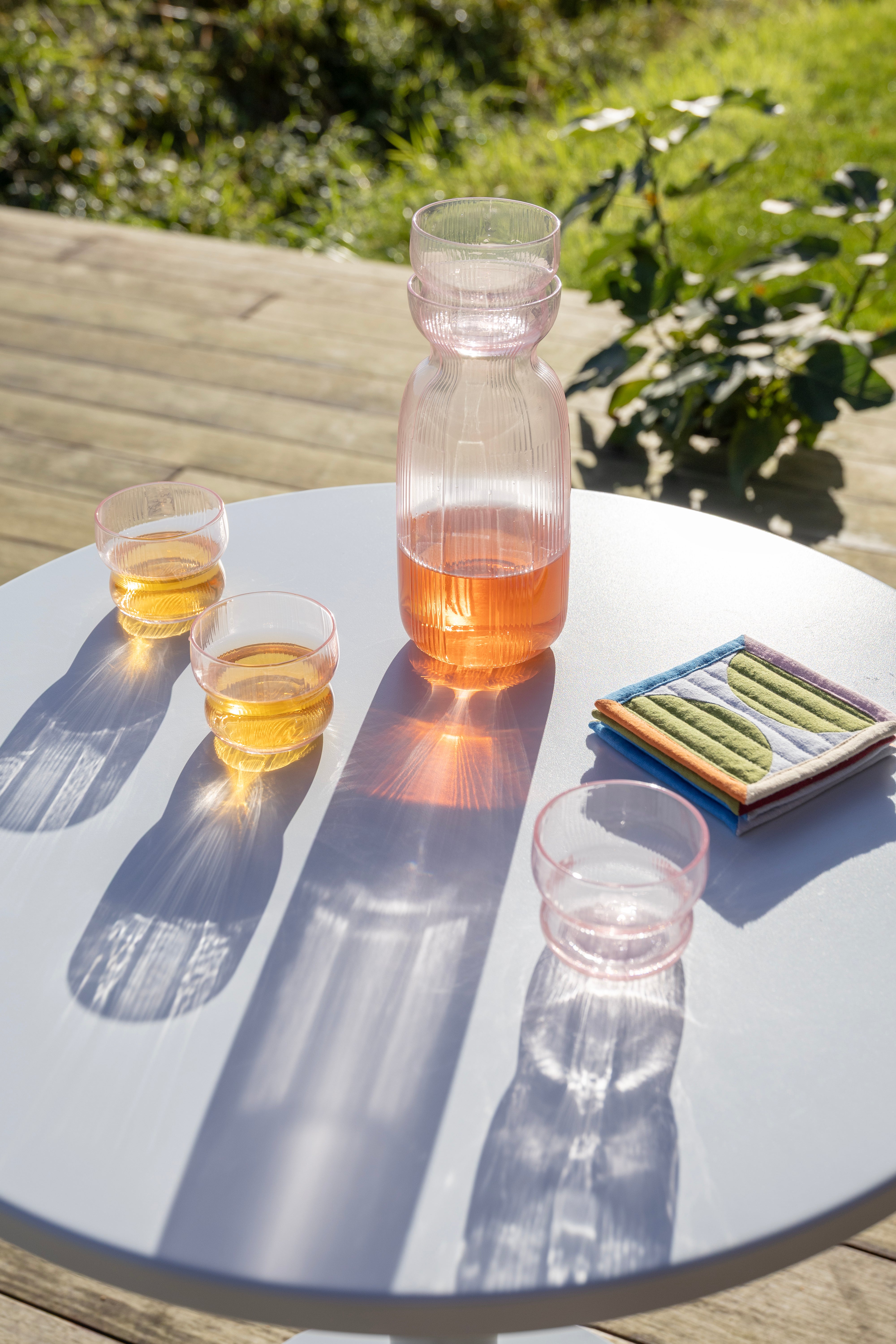 CIRCUS set van glazen roze glas