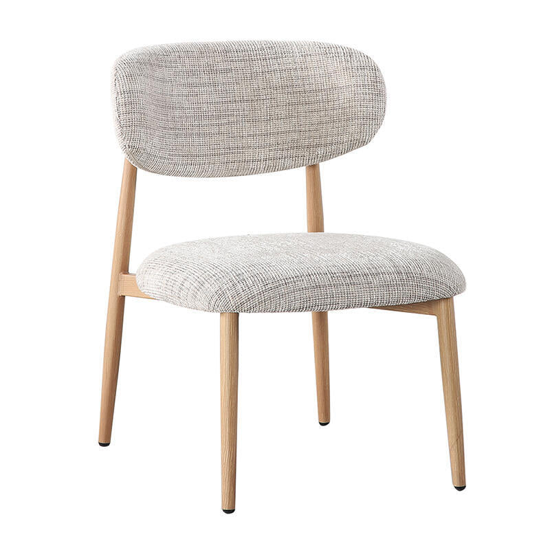 JAPANDI Sessel in grau-beige mit Holzgestell