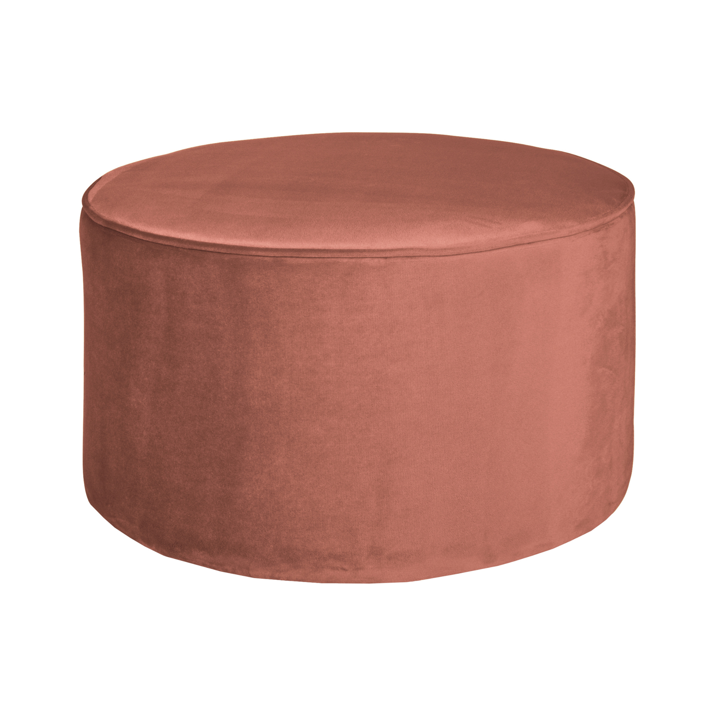 Puf aksamitny SARA różowy Woood niski Eye on Design