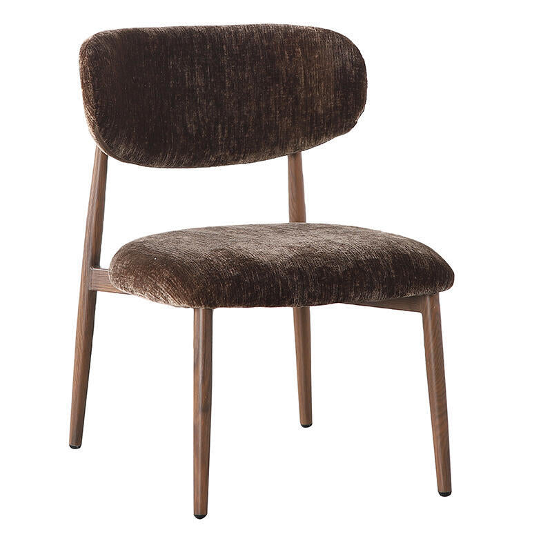 JAPANDI fauteuil bruin met een donkere houten basis